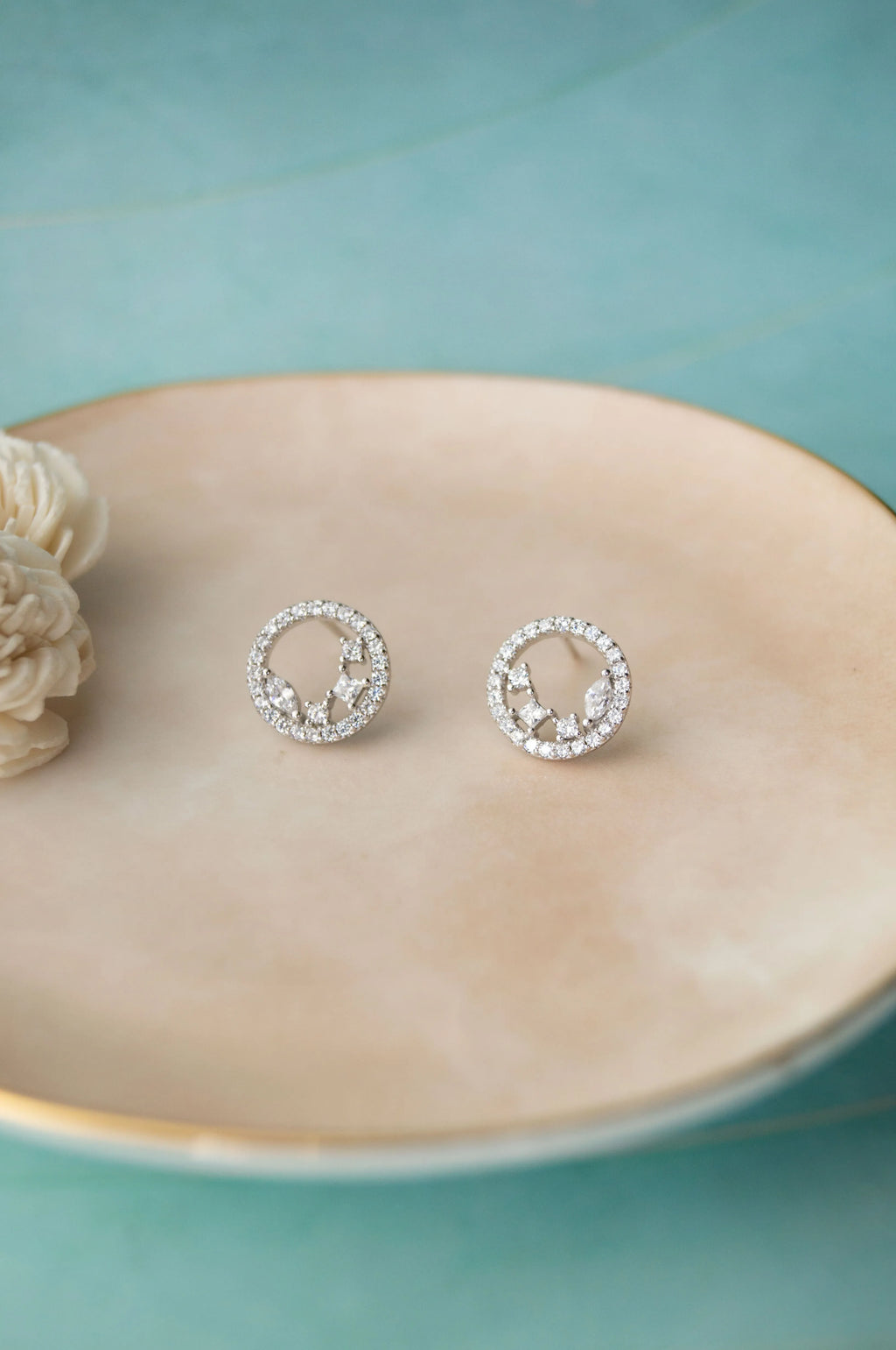 Blossom Circle Rose Gold Plated Sterling Silver Pendant Set