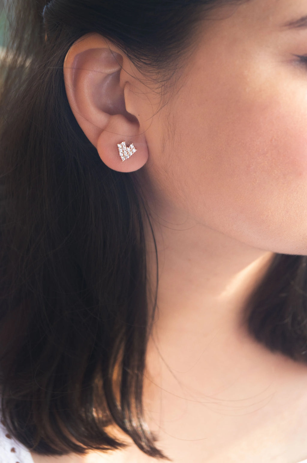 8 bit Heart Sterling Silver Earrings