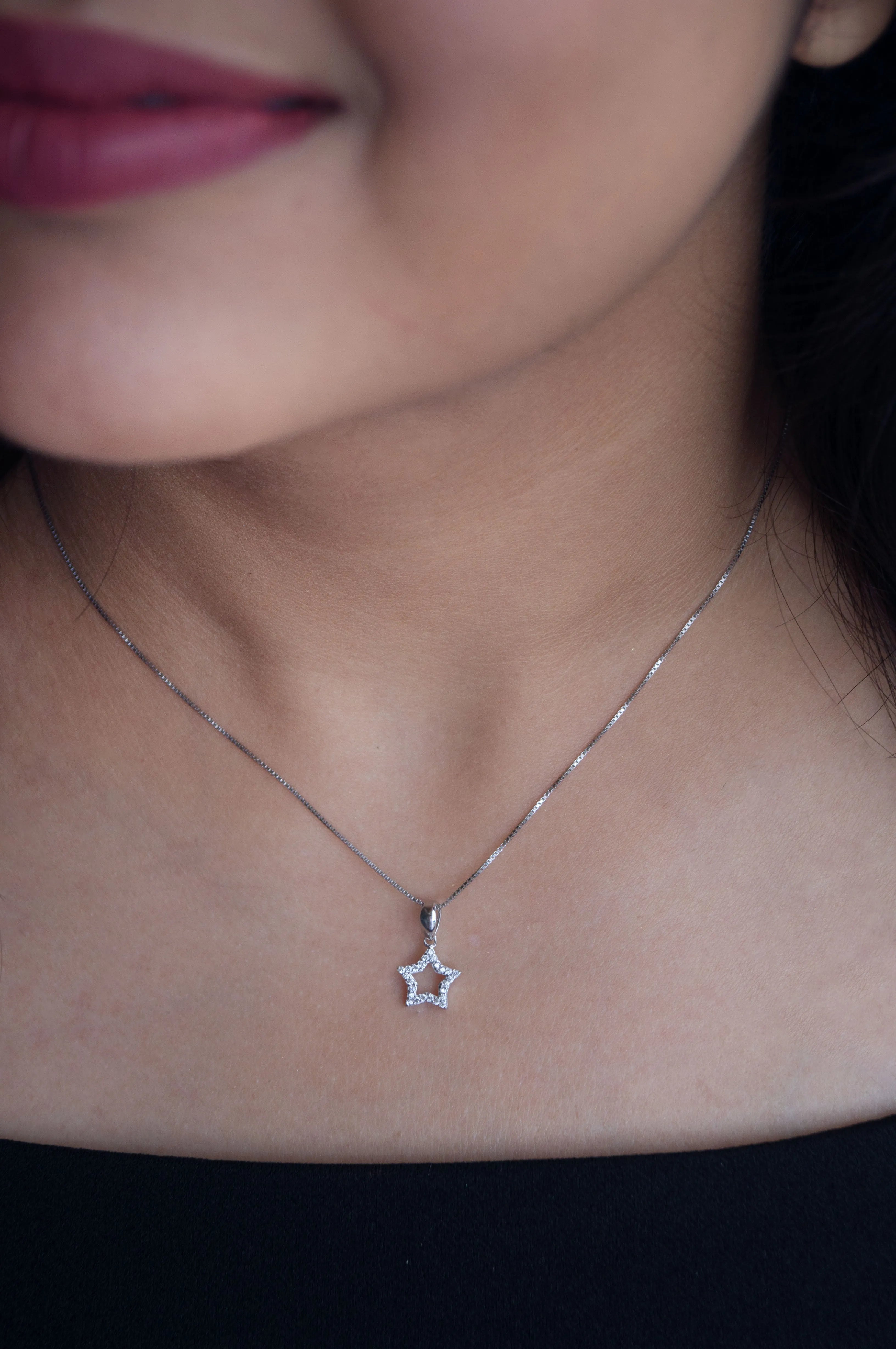 Halo Star Sterling Silver Pendant