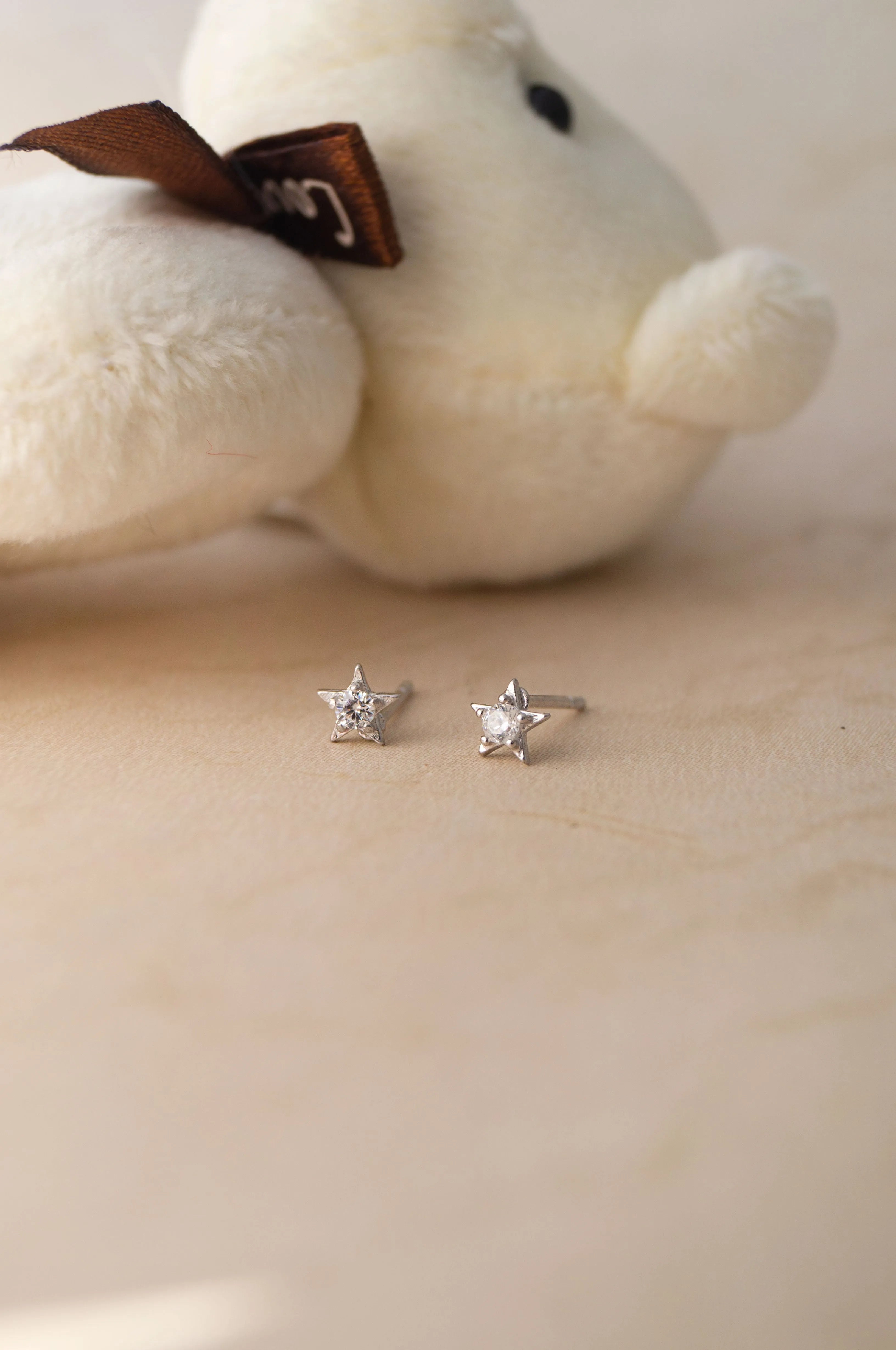 Star Twinkle Rose Gold Plated Sterling Silver Stud Earrings