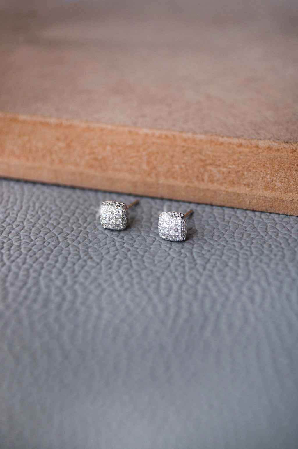 Sparkling Dust Rose Gold Plated Sterling Silver Stud Earrings