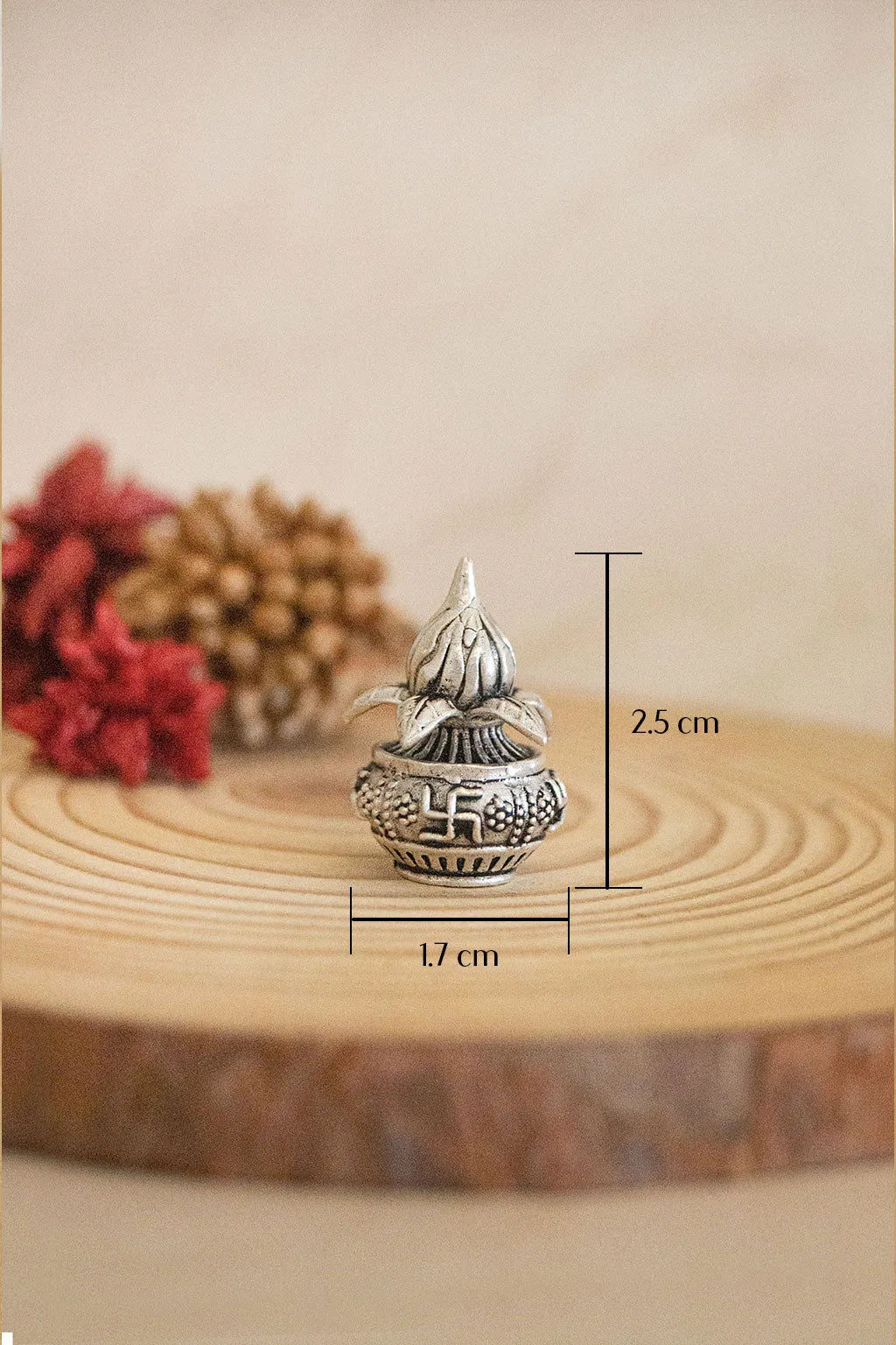 Antique 925 Sterling Silver Kalash With Nariyal