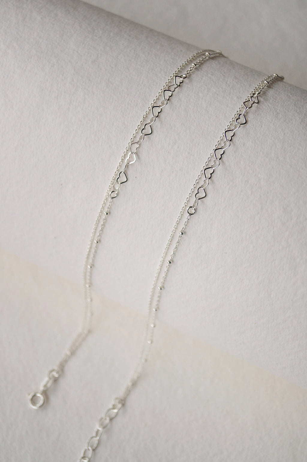 Intertwined Hearts Sterling Silver Anklet