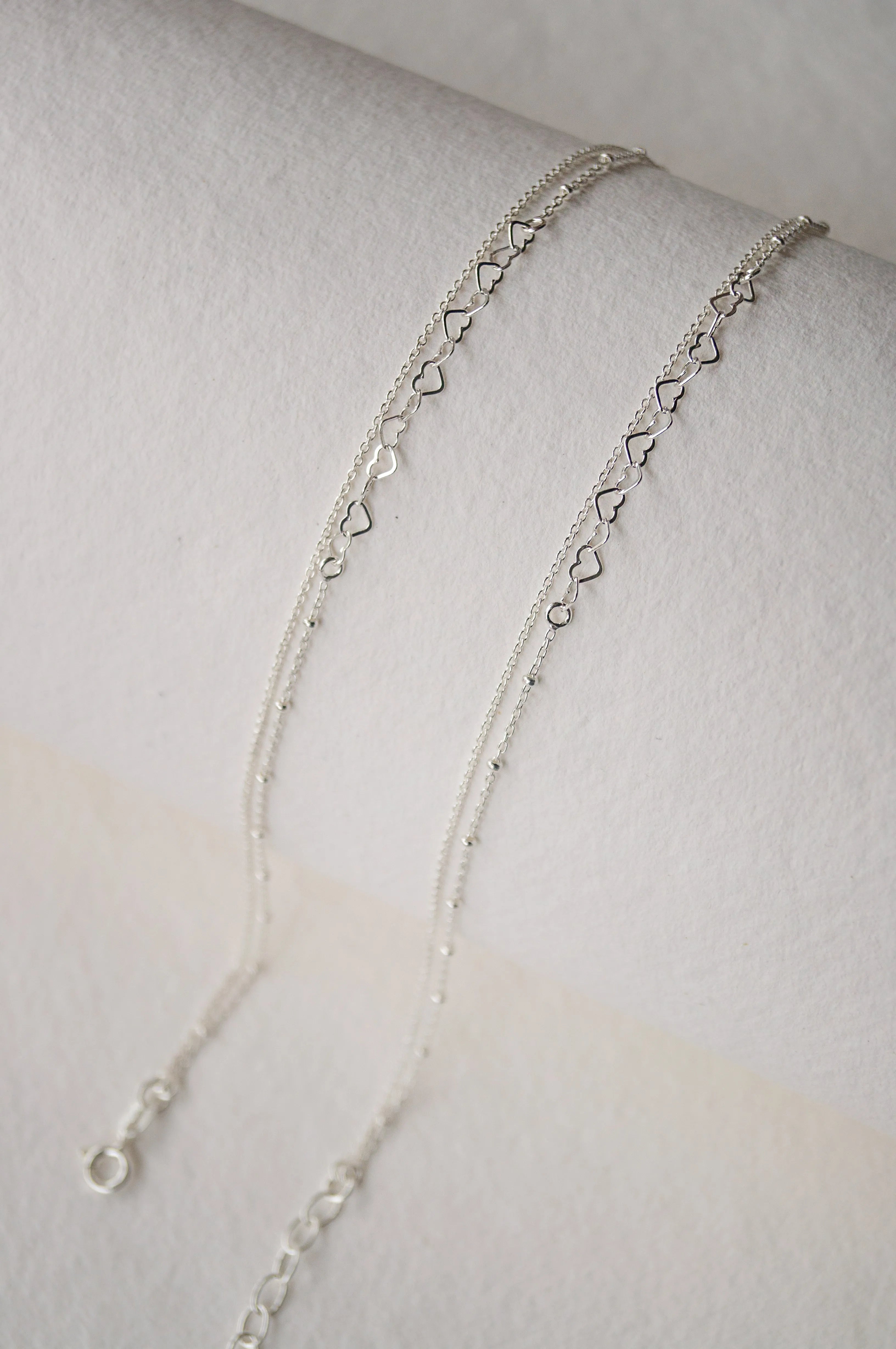 Intertwined Hearts Sterling Silver Anklet