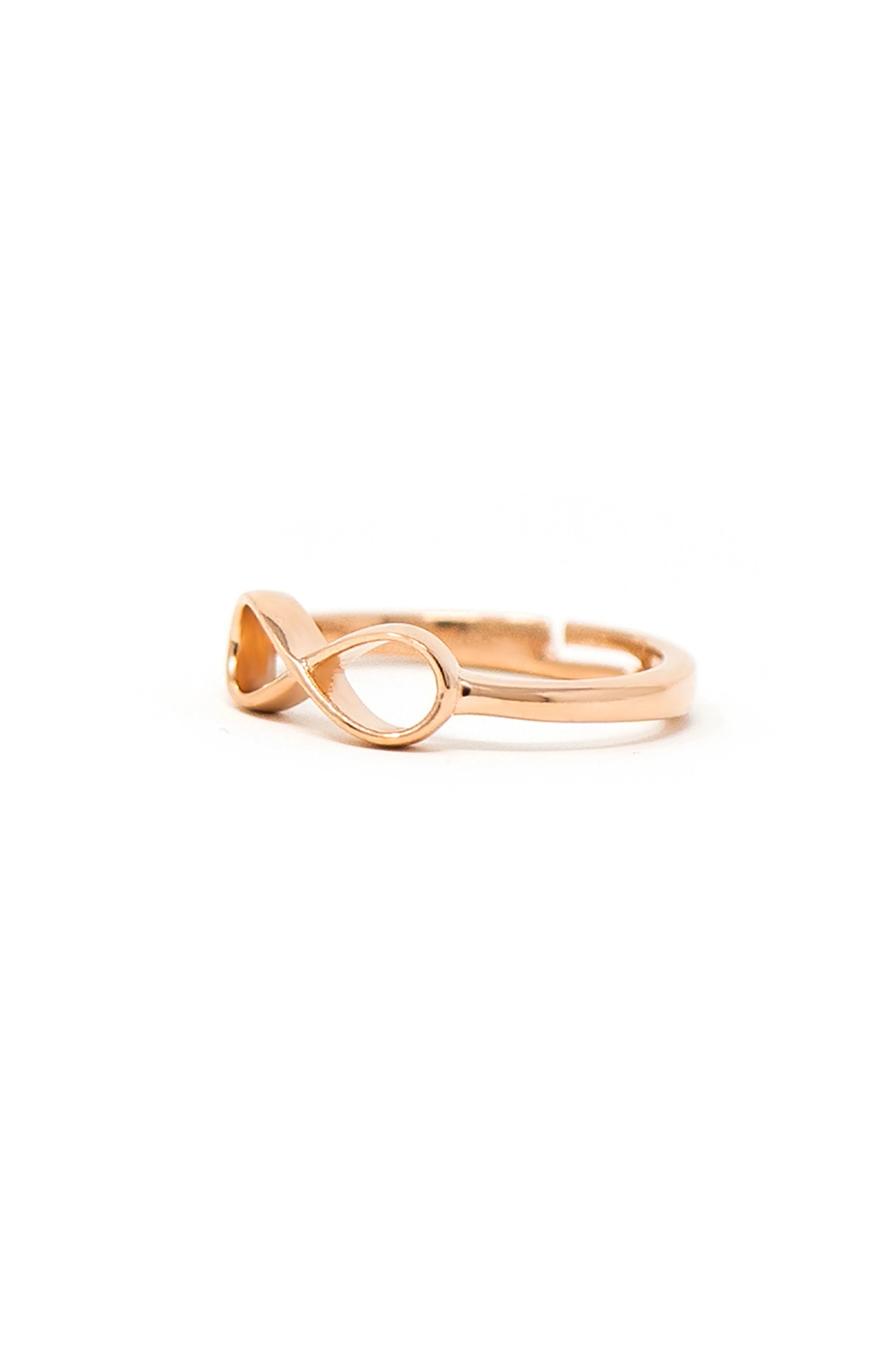 Classic Infinity Rose Gold Plated Sterling Silver Adjustable Ring