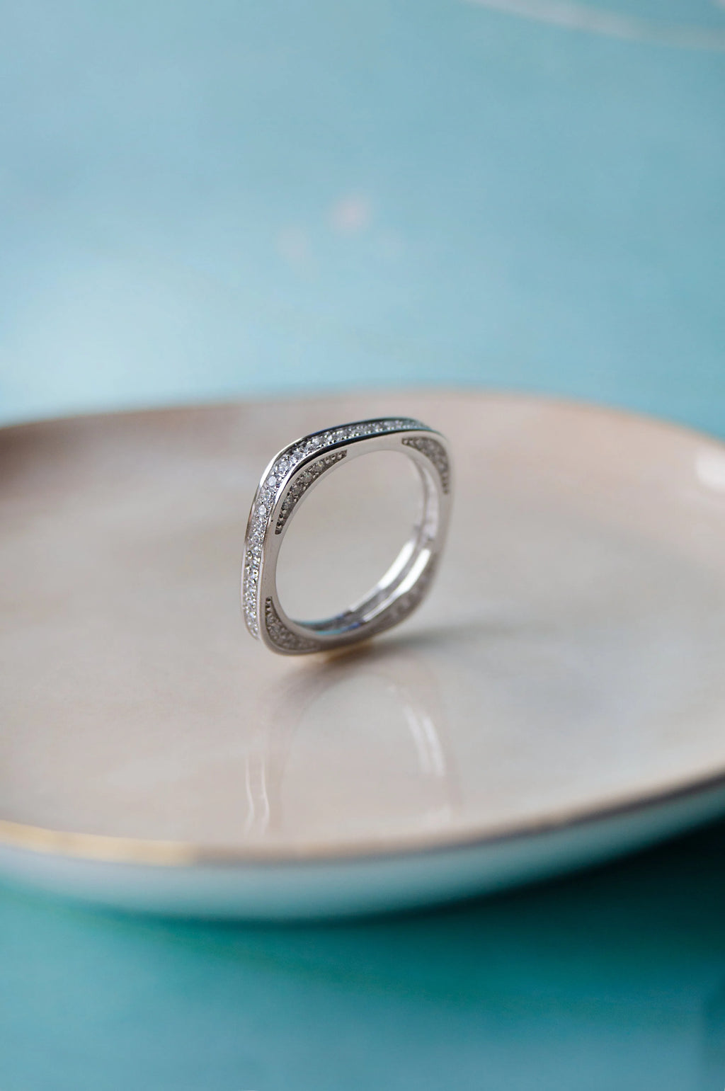 Square Or Circle Sterling Silver Ring