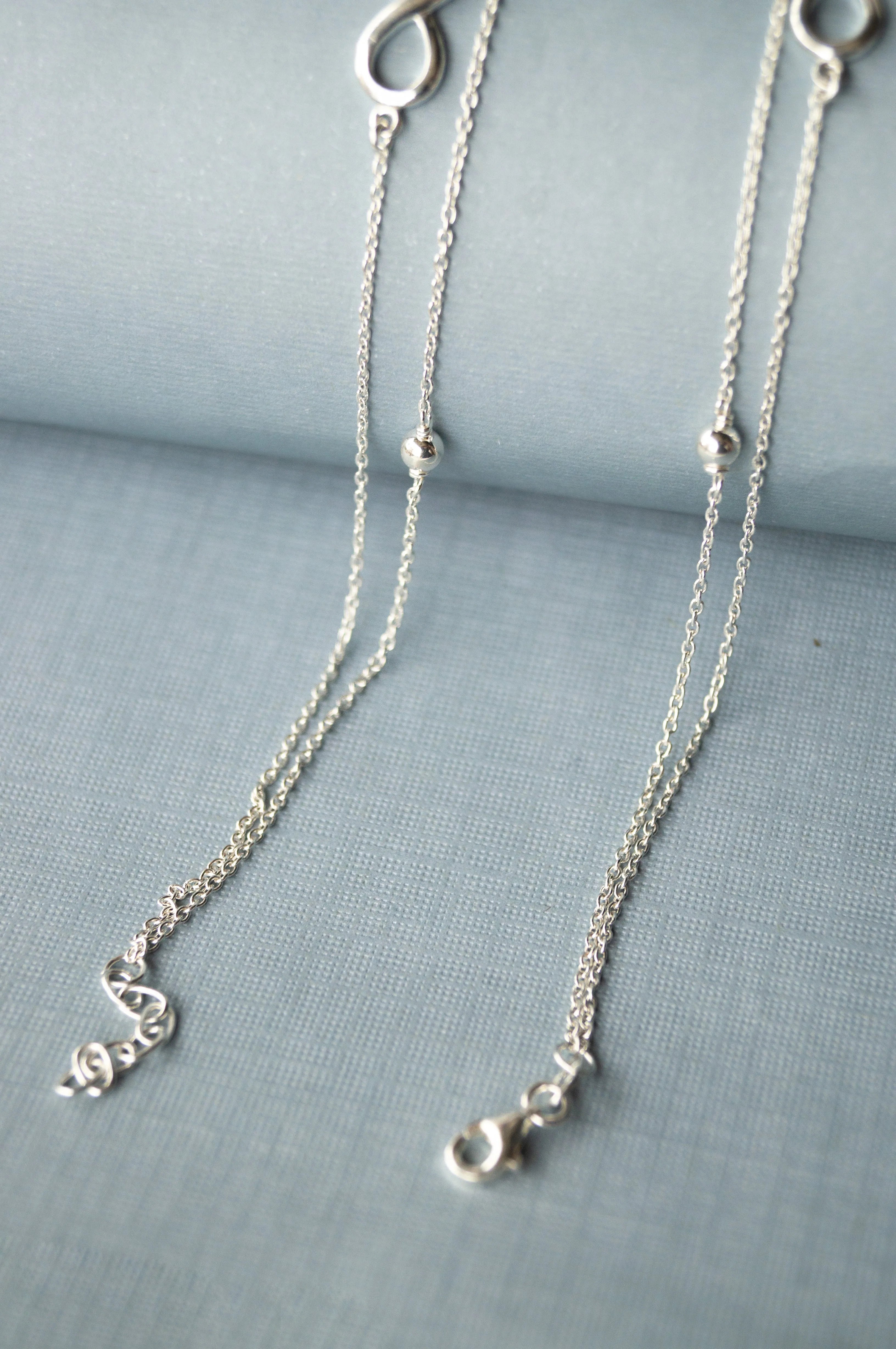 Two Layer Infinity Chain Sterling Silver Anklet