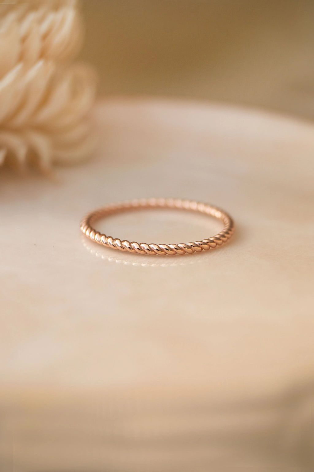 Twisted Spin Rose Gold Plated Sterling Silver Ring