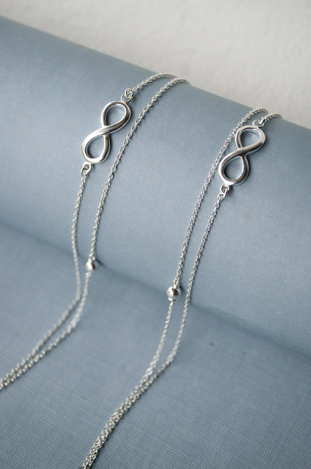 Two Layer Infinity Chain Sterling Silver Anklet