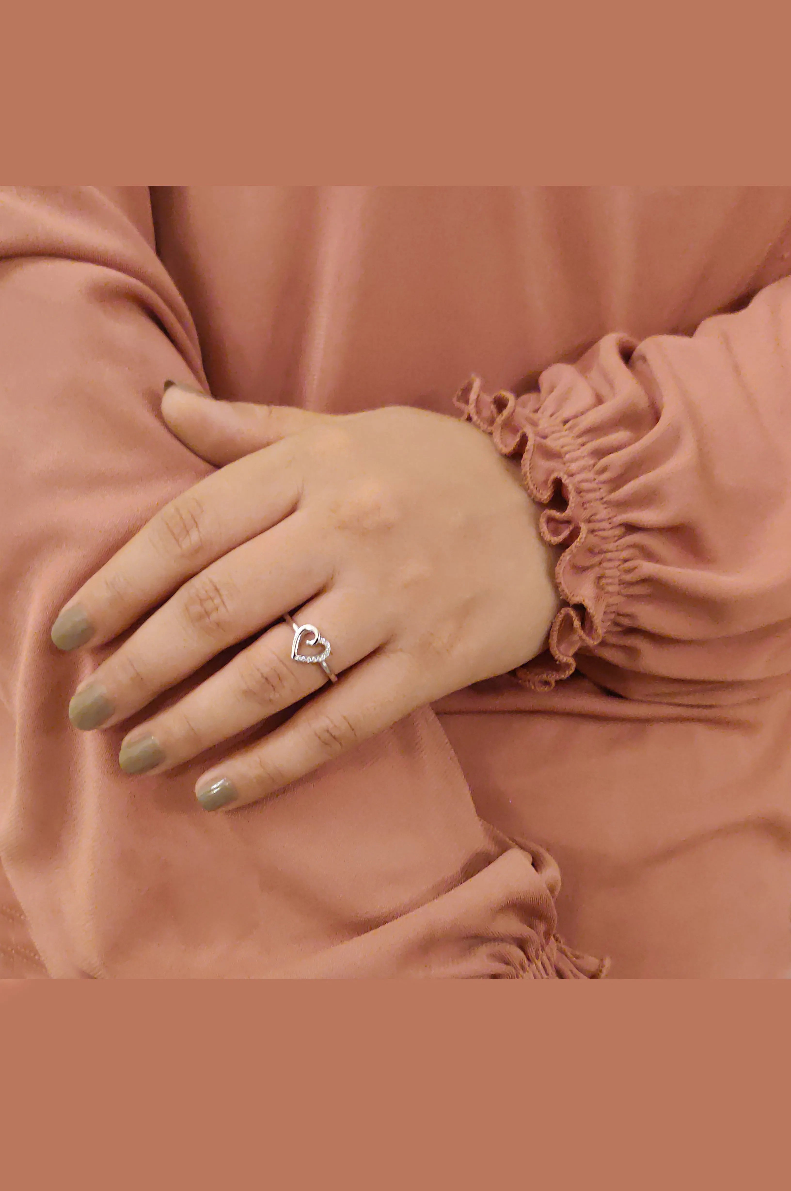 Sparkle Heart Love Sterling Silver Ring