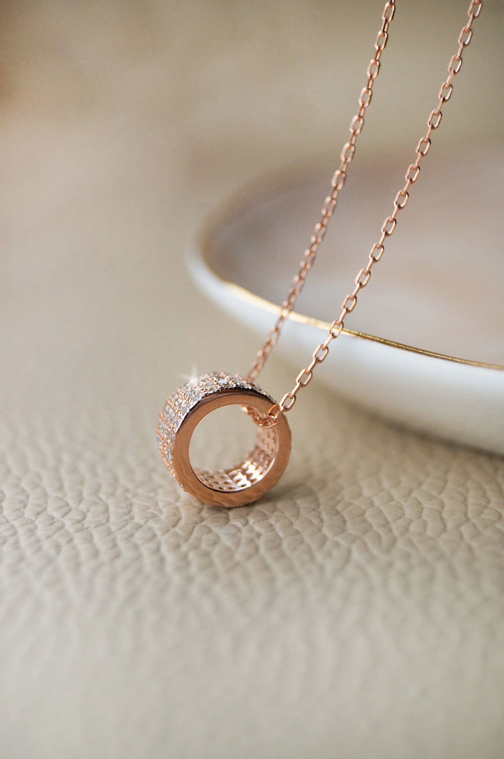 Ring-It-Up Rose Gold Plated Sterling Silver Pendant With Chain