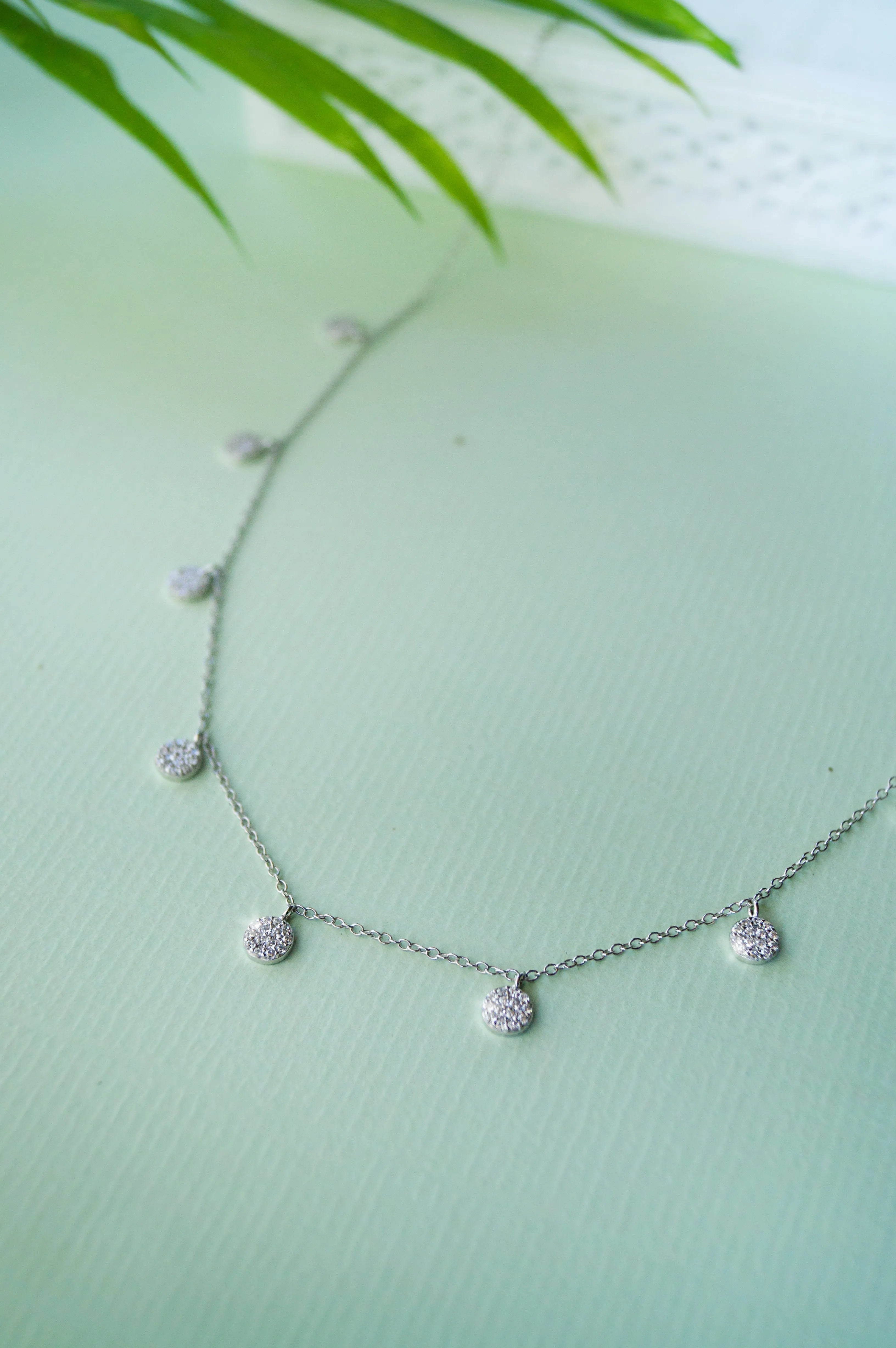 Shine Bright Circle Charm Rose Gold Plated Sterling Silver Delicate Necklace