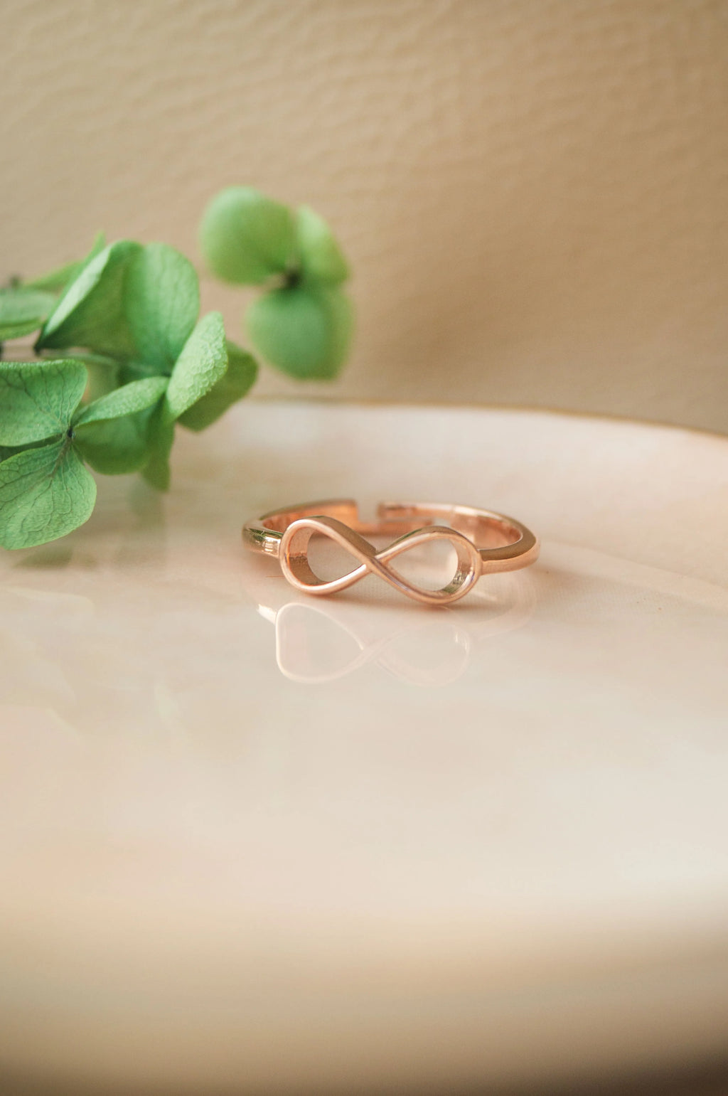 Classic Infinity Rose Gold Plated Sterling Silver Adjustable Ring