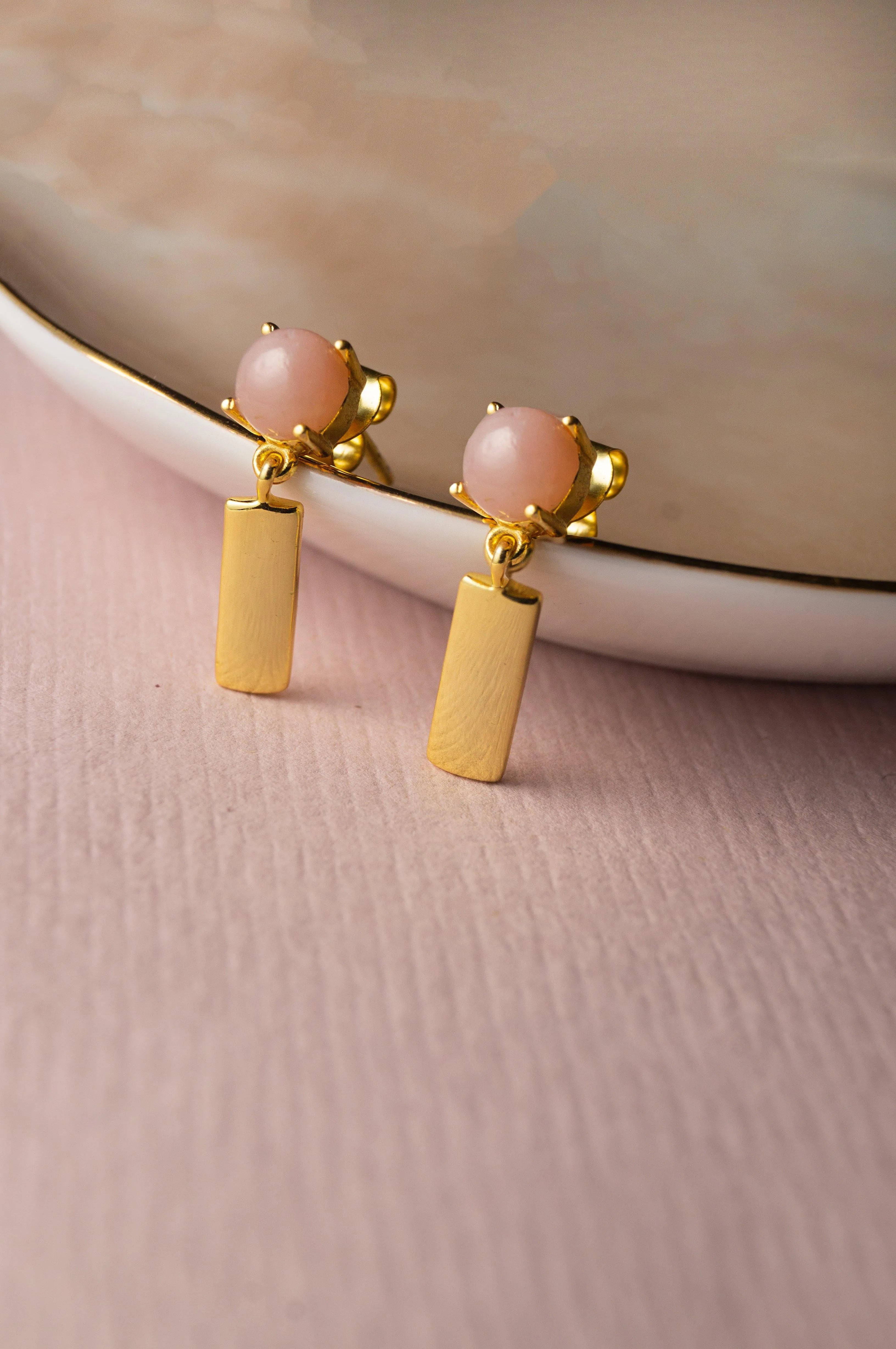 Rosy Bar Sterling Silver Drop Earrings