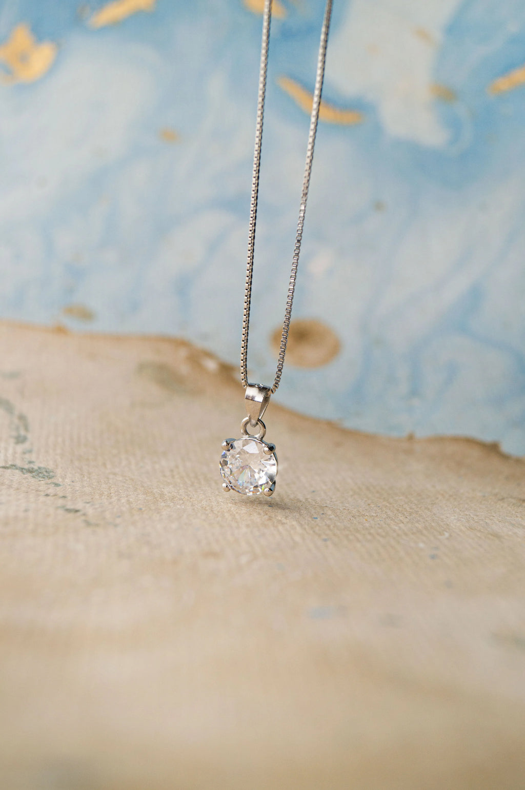 Classic Solitaire Sterling Silver Pendant