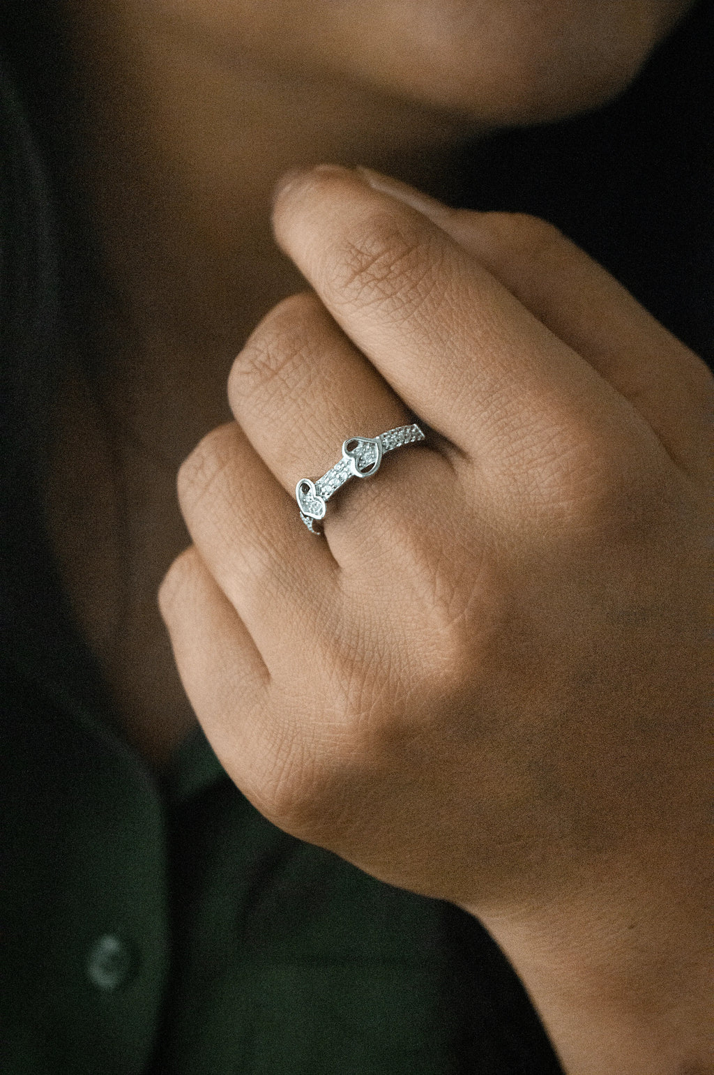 Together In Our Hearts Sterling Silver Ring