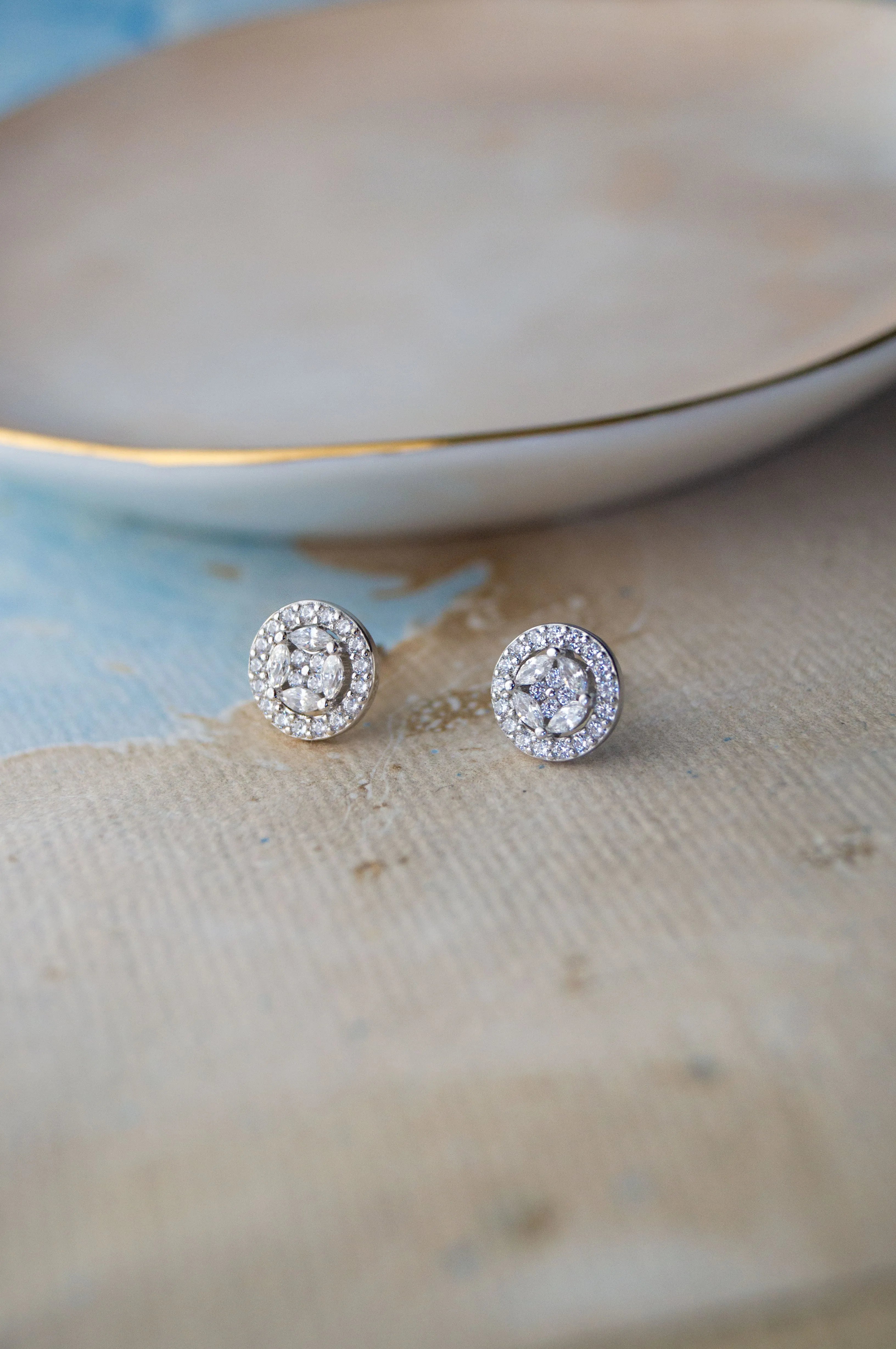 Minimal Cluster Rose Gold Plated Sterling Silver Necklace Set