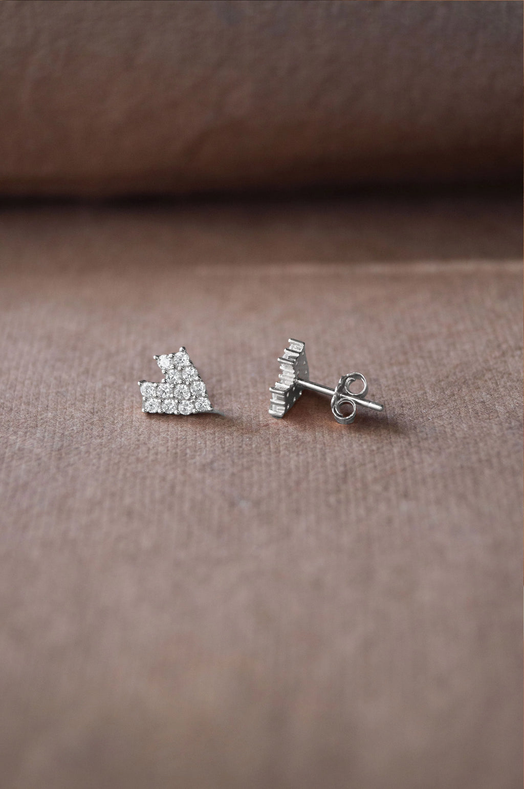 8 bit Heart Sterling Silver Earrings