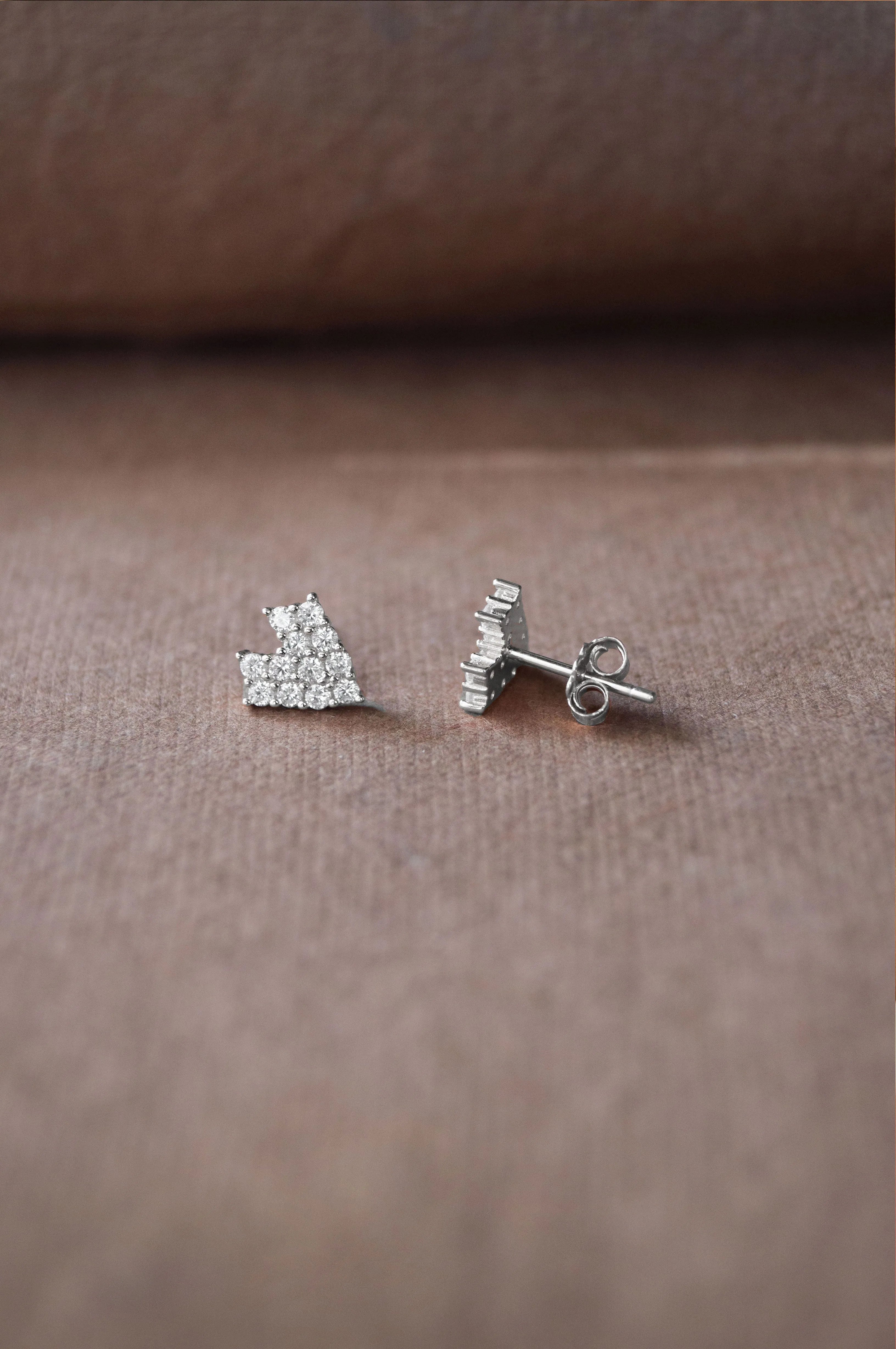 8 bit Heart Sterling Silver Earrings