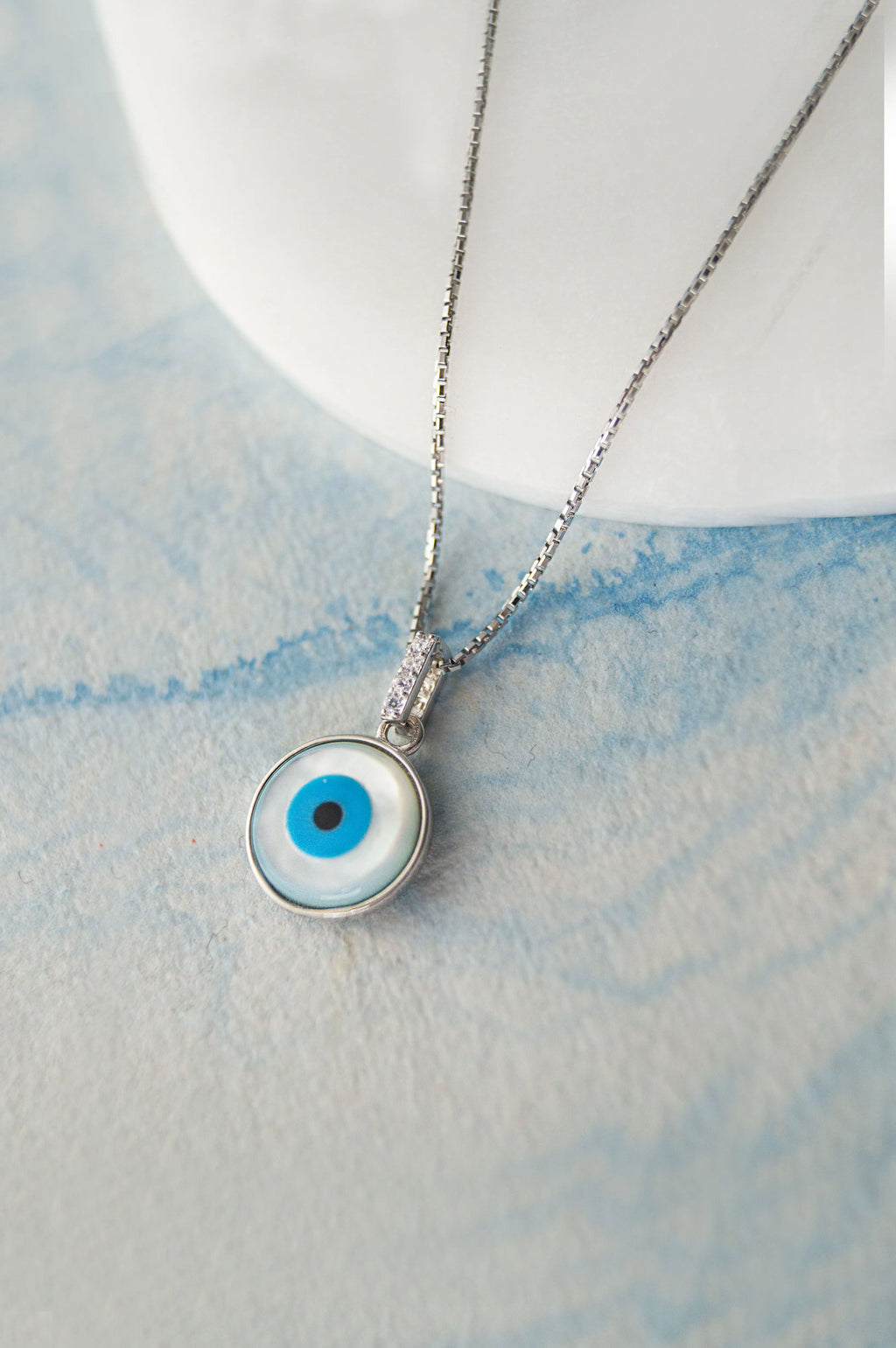 Evergreen Evil Eye Rose Gold Plated Sterling Silver Pendant