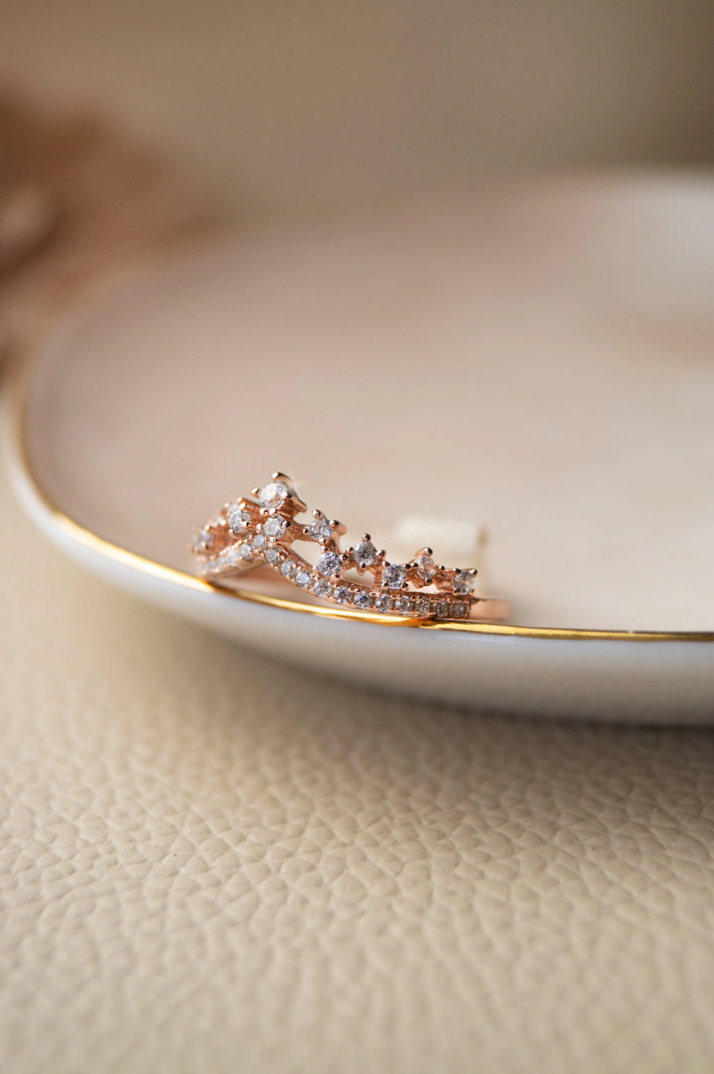 Fairy Crown Rose Gold Plated Sterling Silver Ring