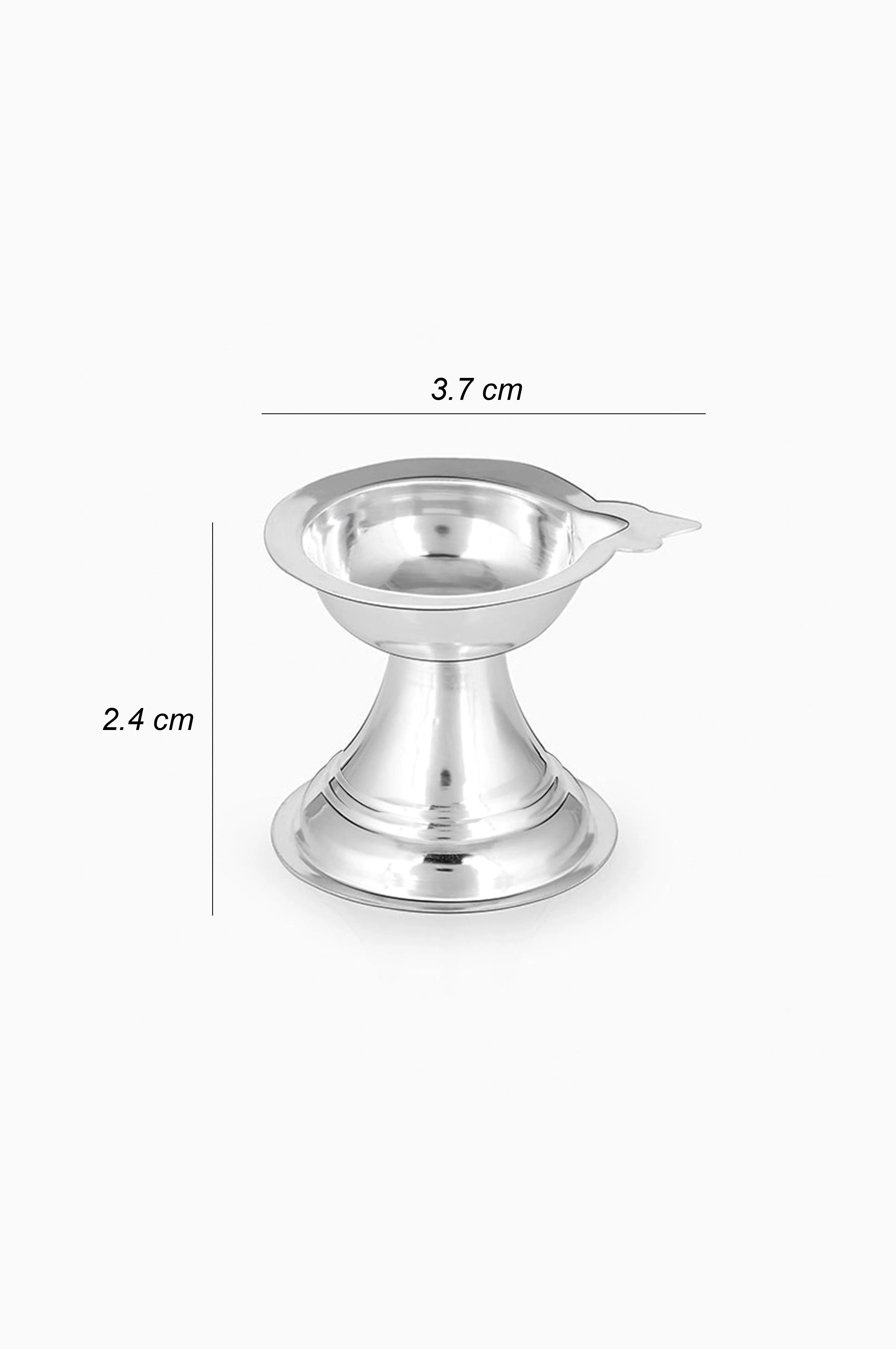 Auspicious Pooja 925 Sterling Silver Diya Stand Diwali Gift Hamper