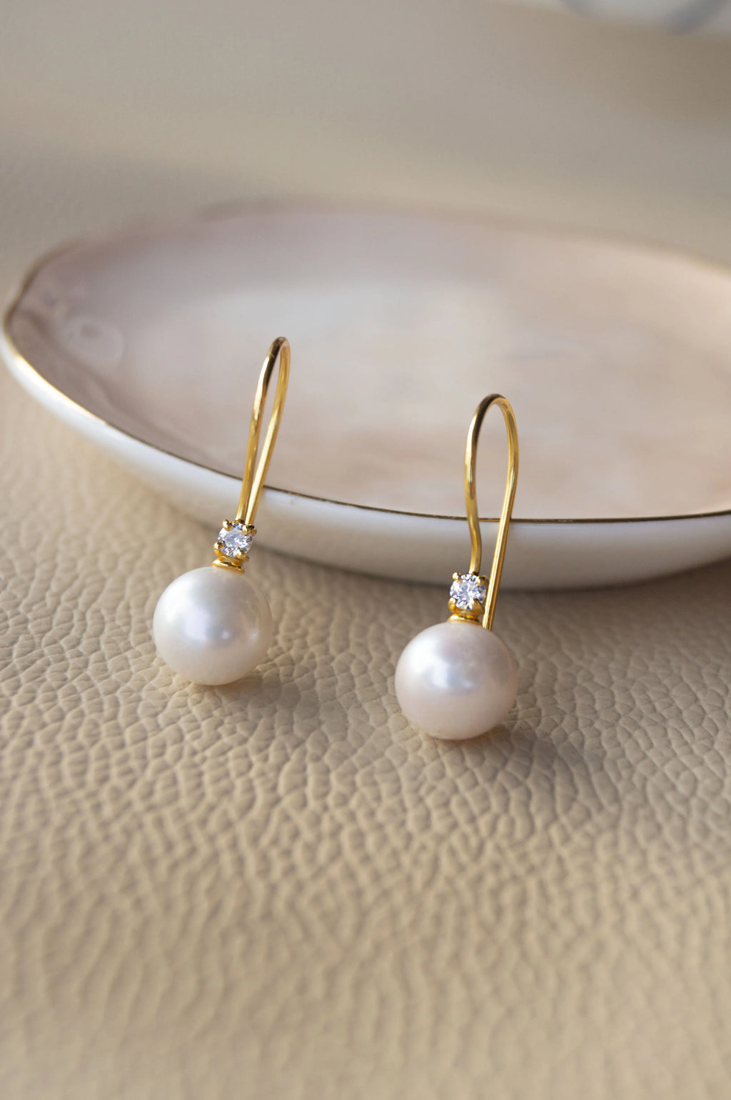Pearl Slip-On Gold Plated Sterling Silver Drop Earrings