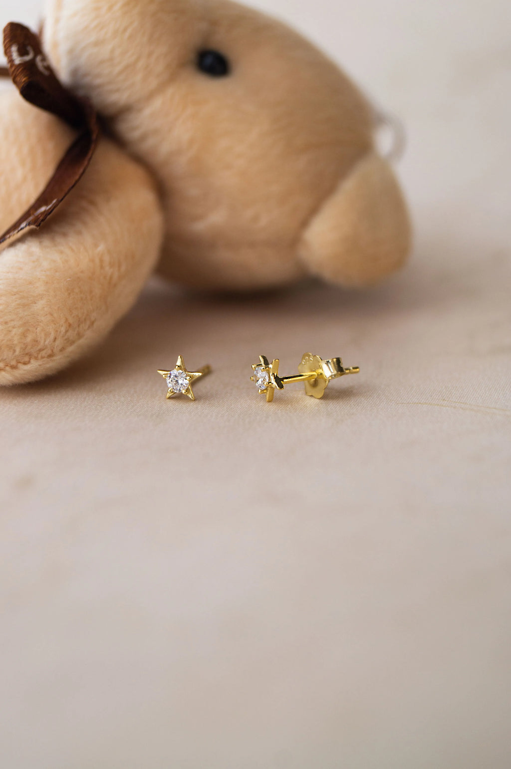 Star Twinkle Rose Gold Plated Sterling Silver Stud Earrings
