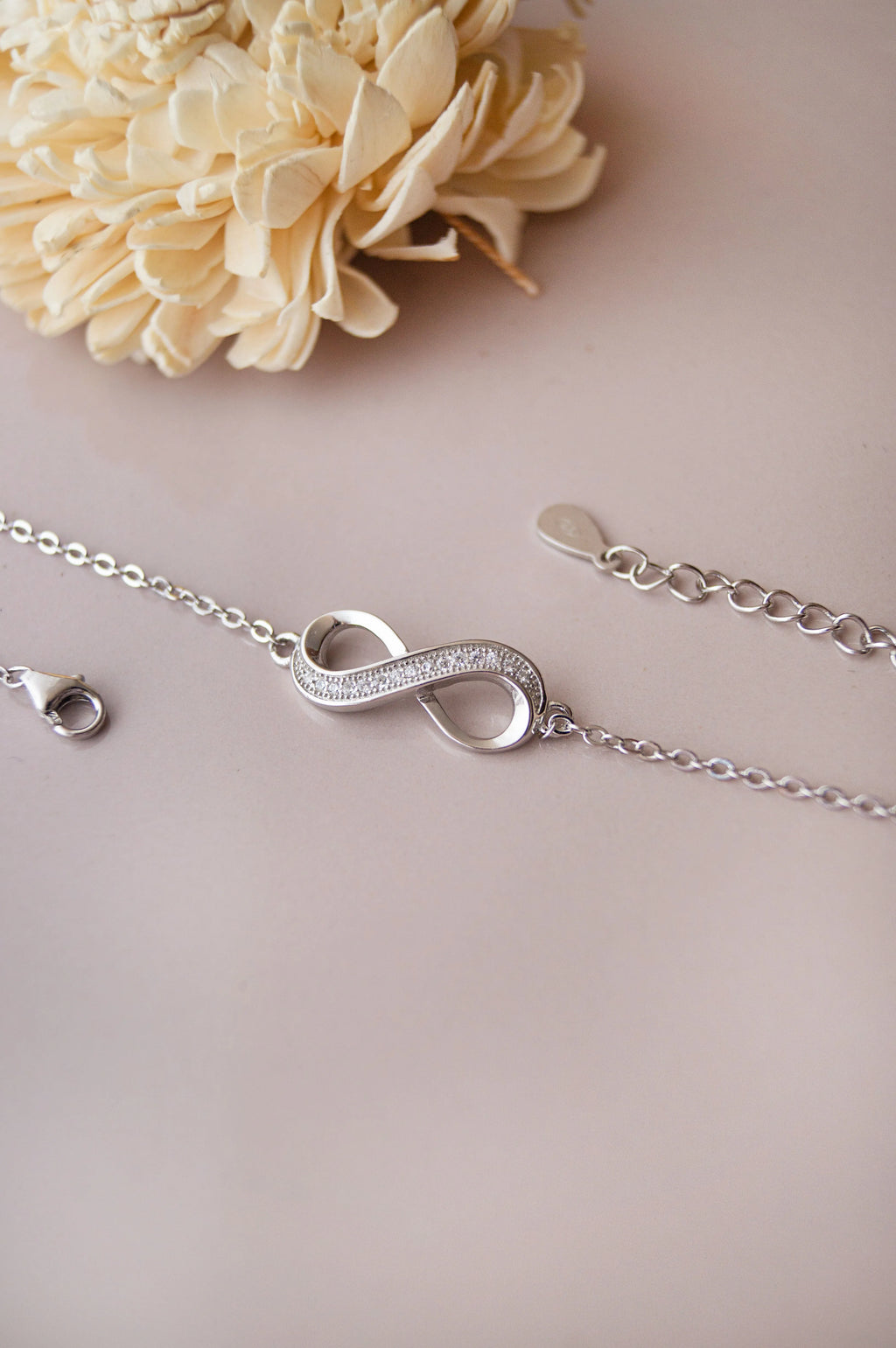 Pretty Infinity Sterling Silver Chain Bracelet