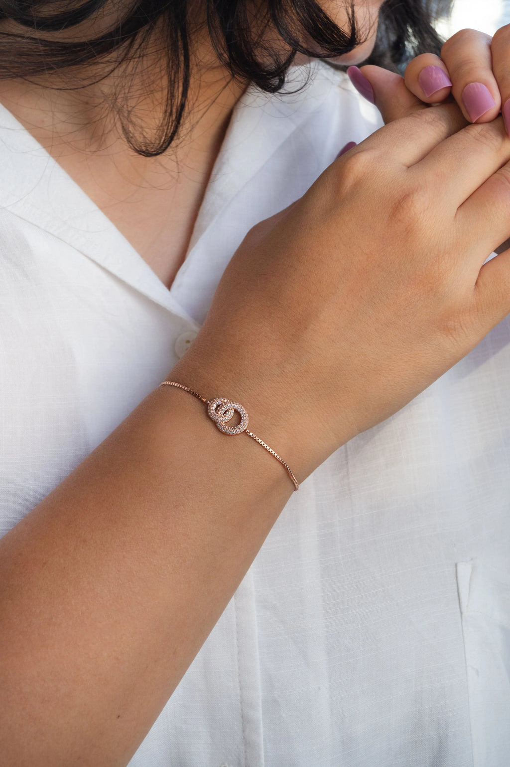 Infinite Love Rose Gold Plated Sterling Silver Bracelet