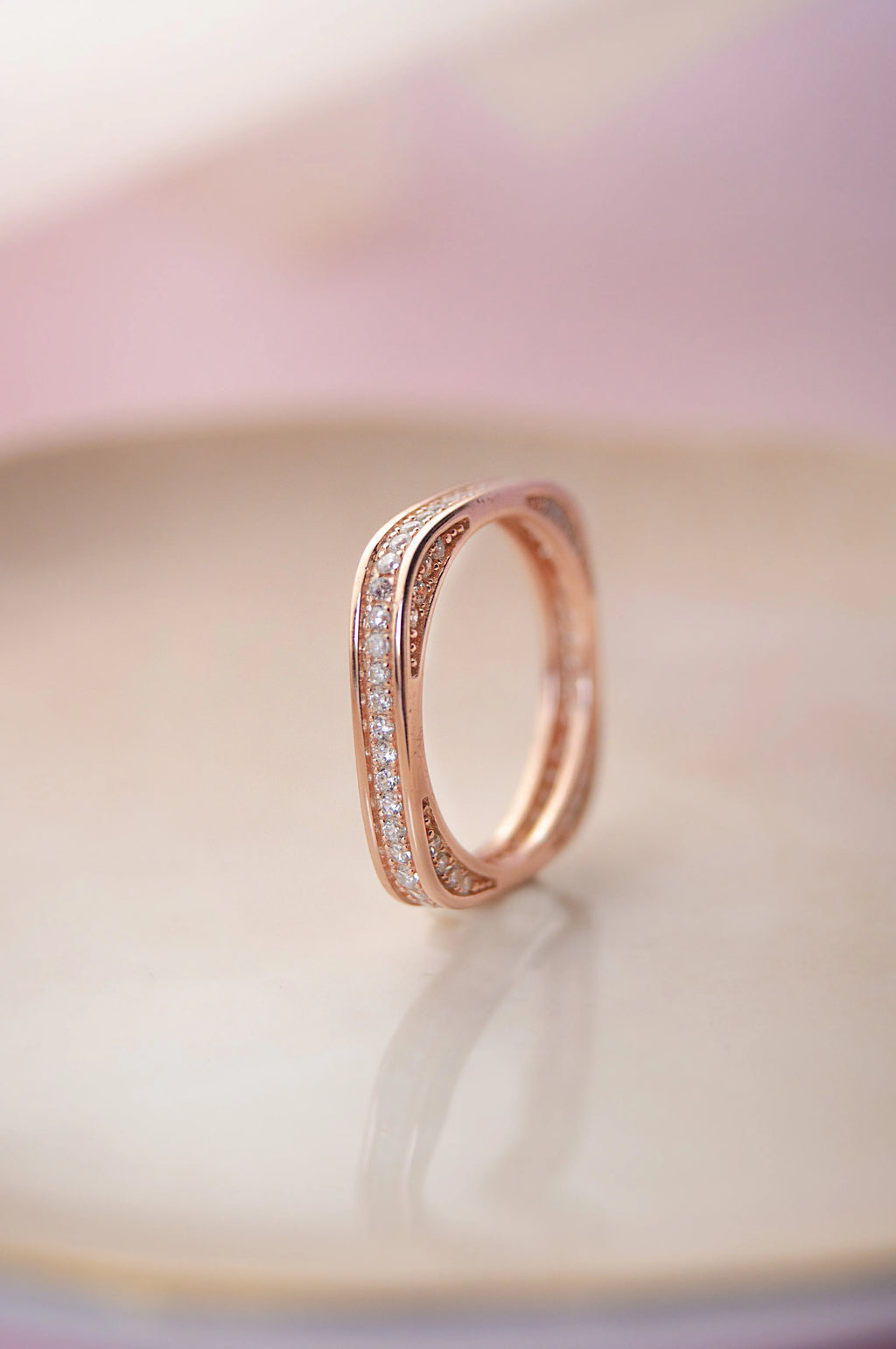 Square Or Circle Sterling Silver Ring