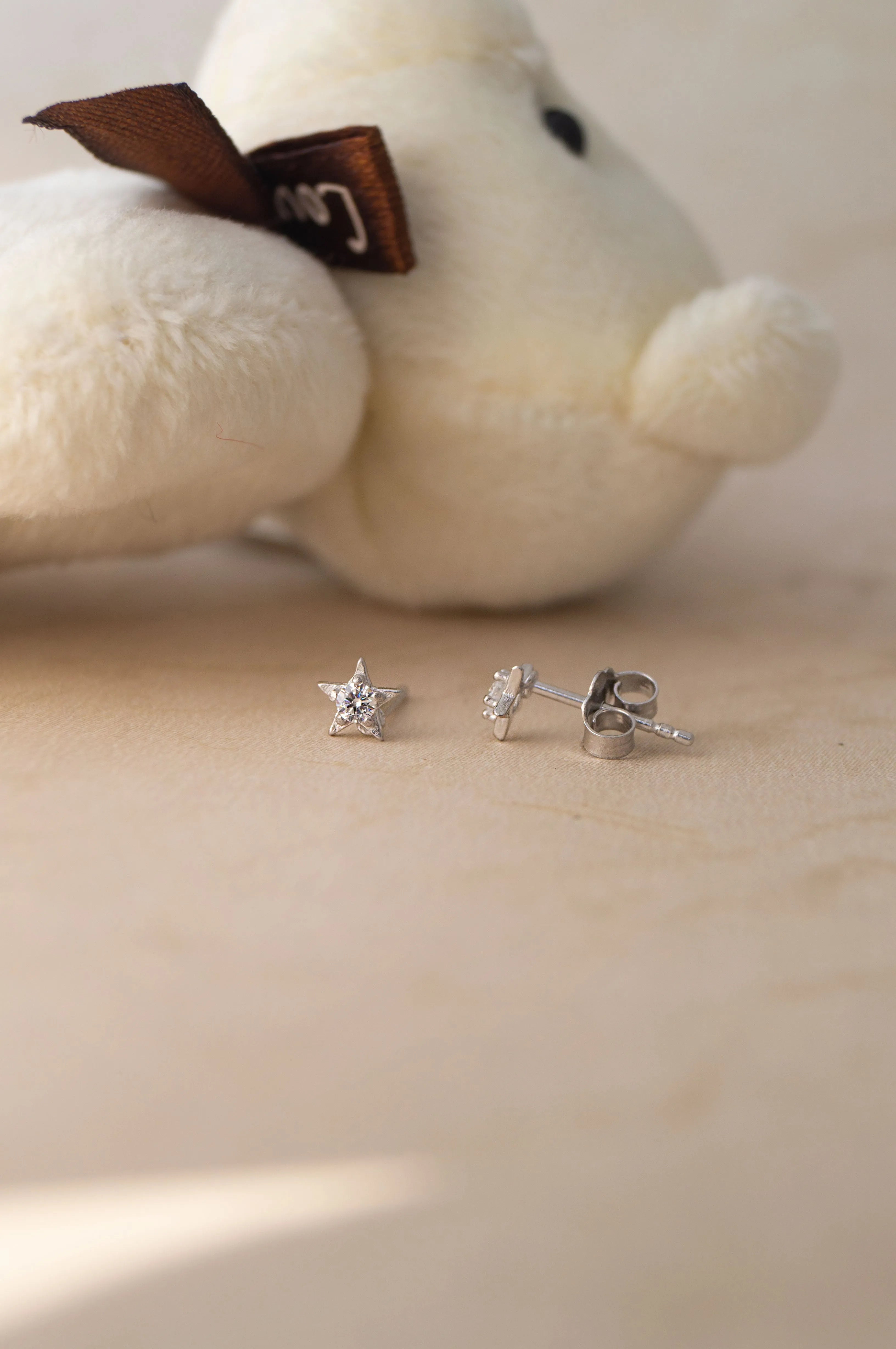 Star Twinkle Rose Gold Plated Sterling Silver Stud Earrings