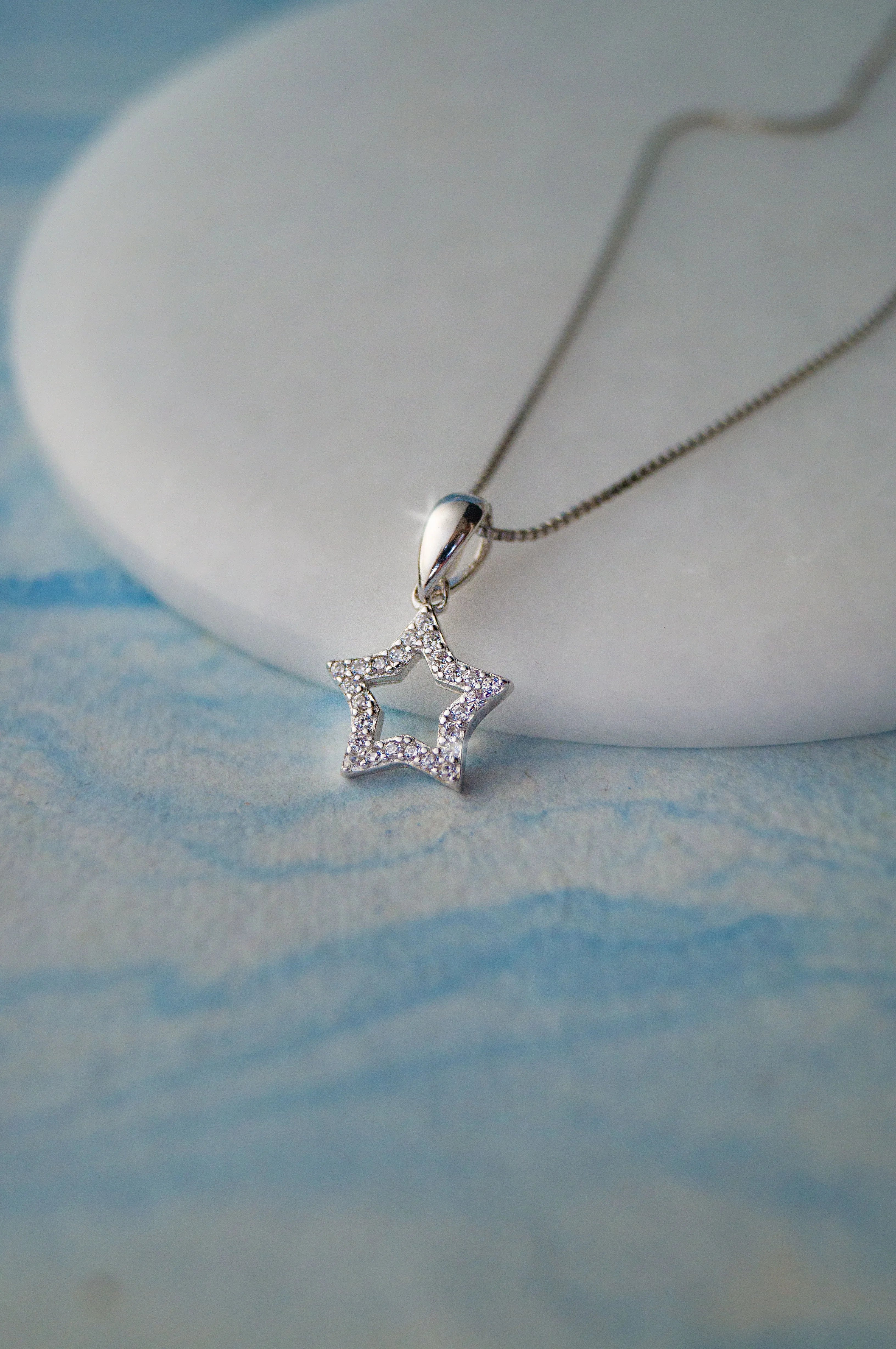 Halo Star Sterling Silver Pendant