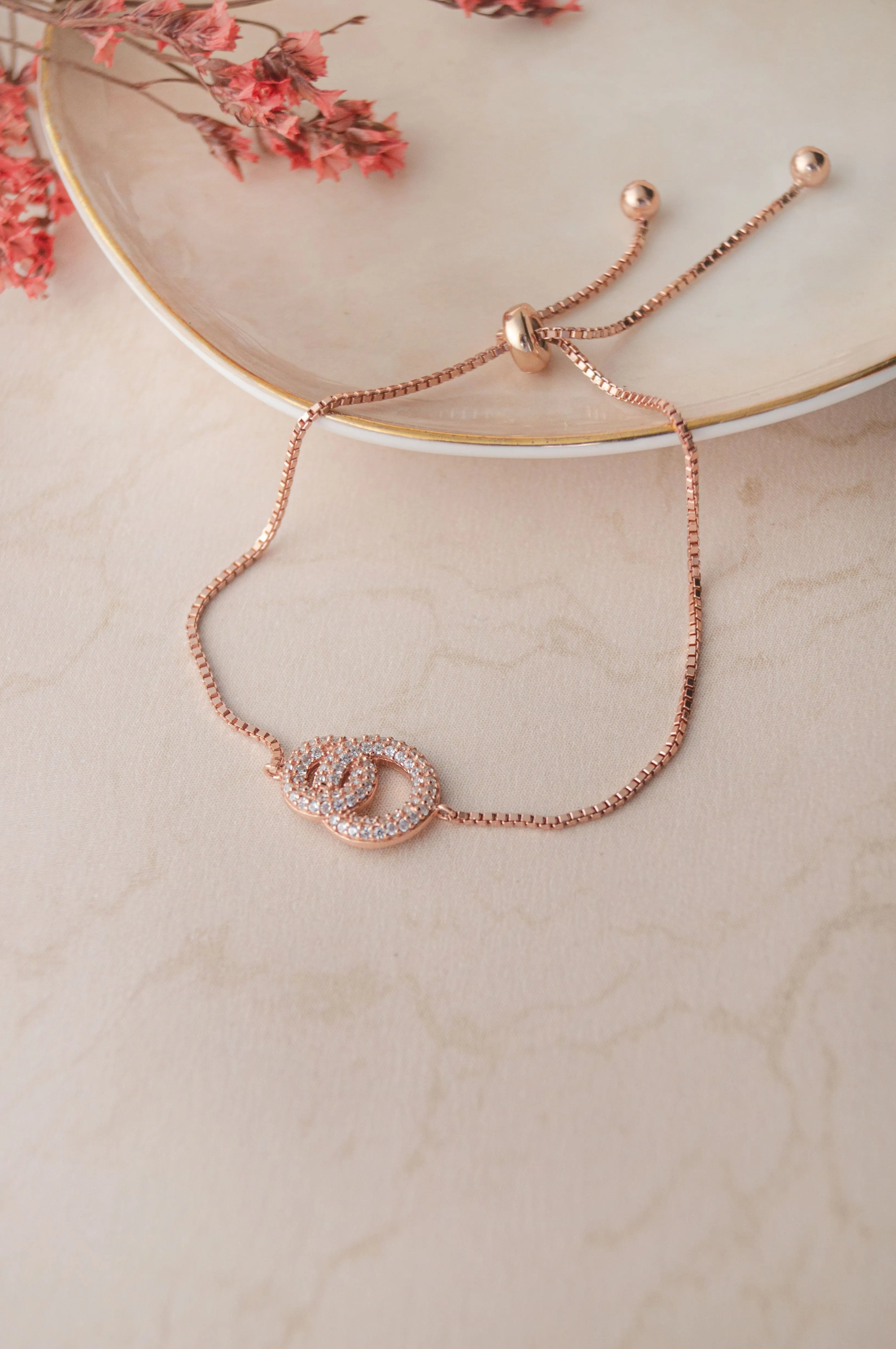 Infinite Love Rose Gold Plated Sterling Silver Bracelet