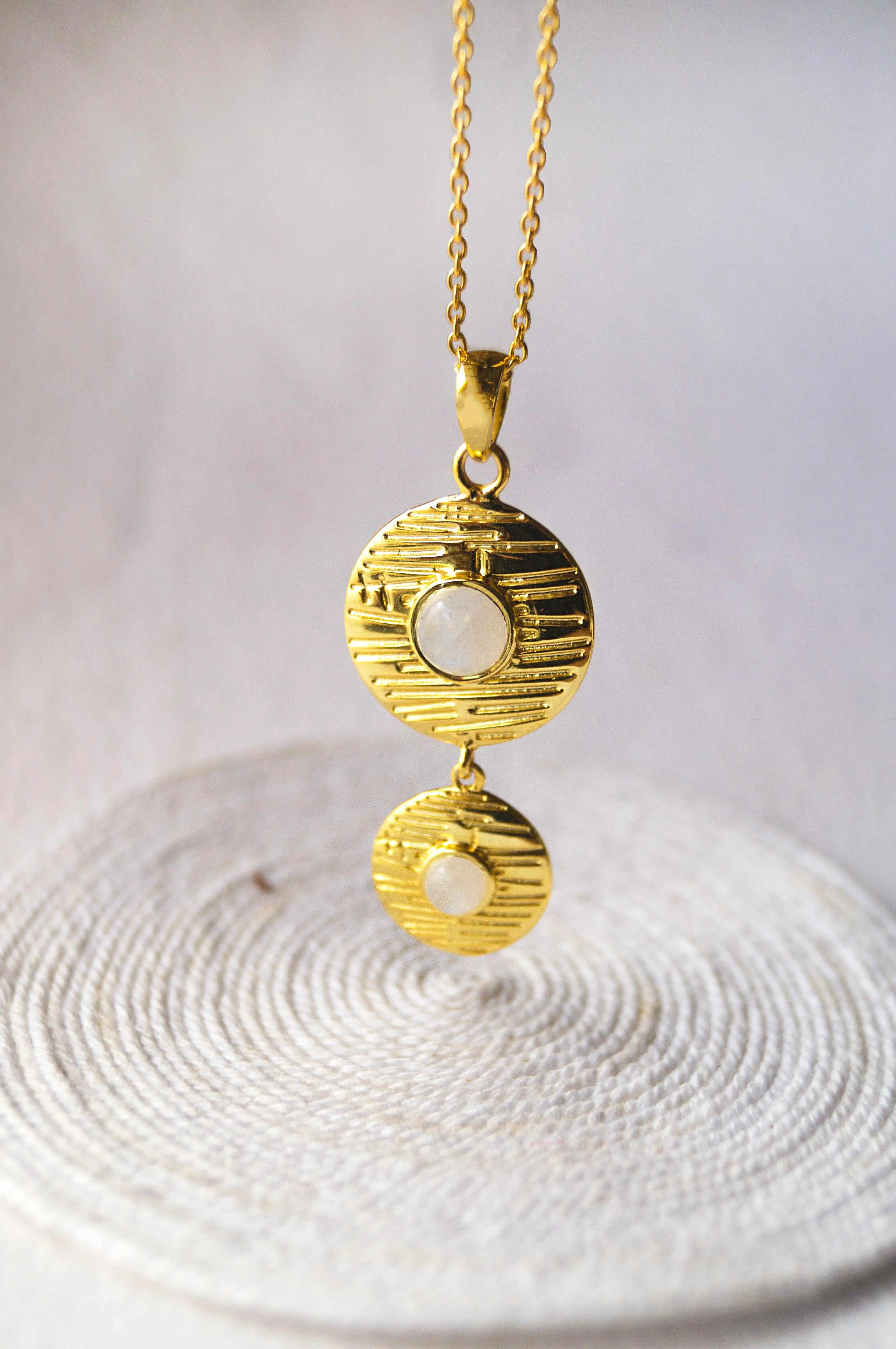 Speckled Rainbow Moon Stone Sterling Silver Jewellery Set