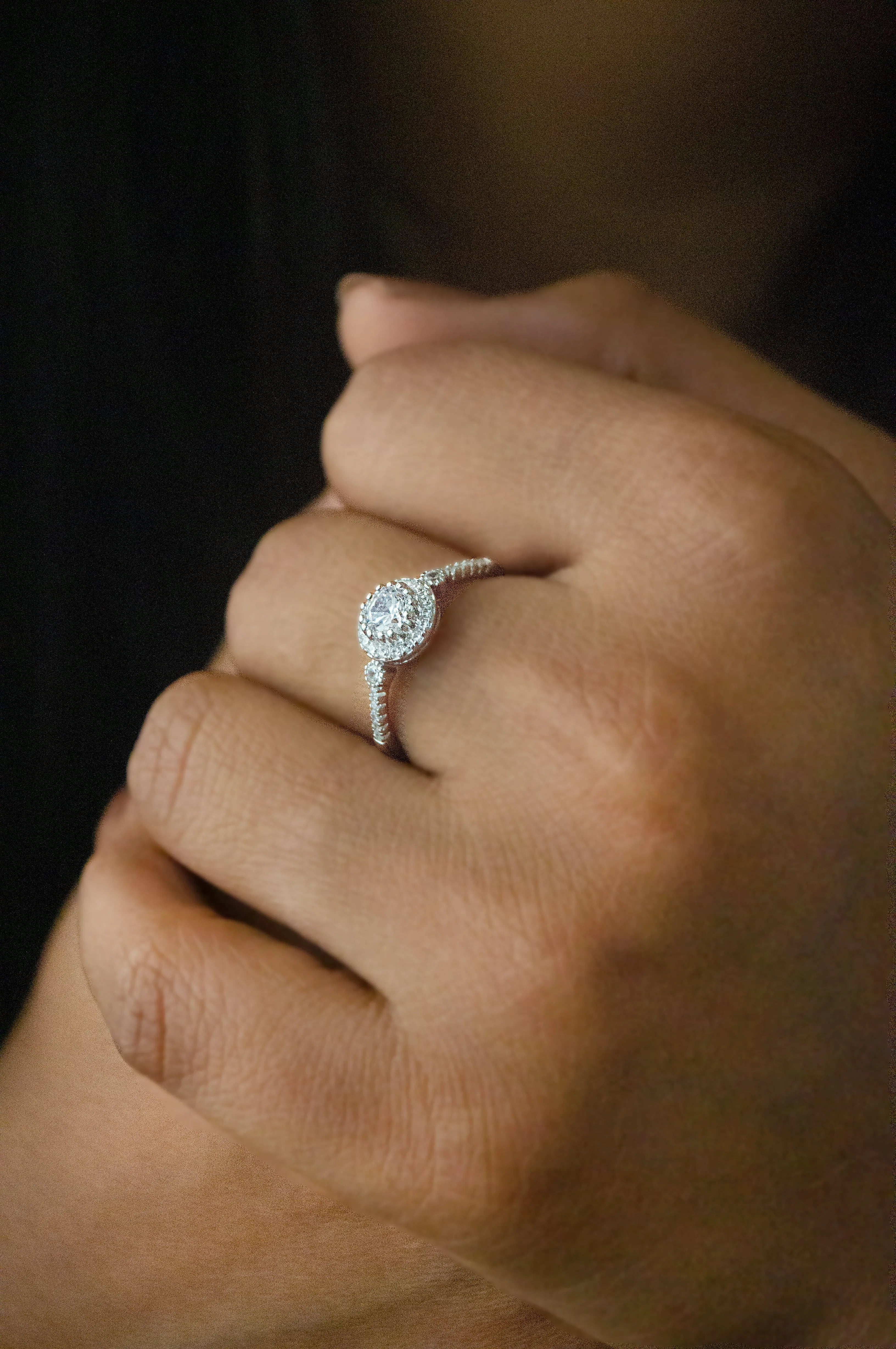 Holding It For You Solitaire Sterling Silver Ring