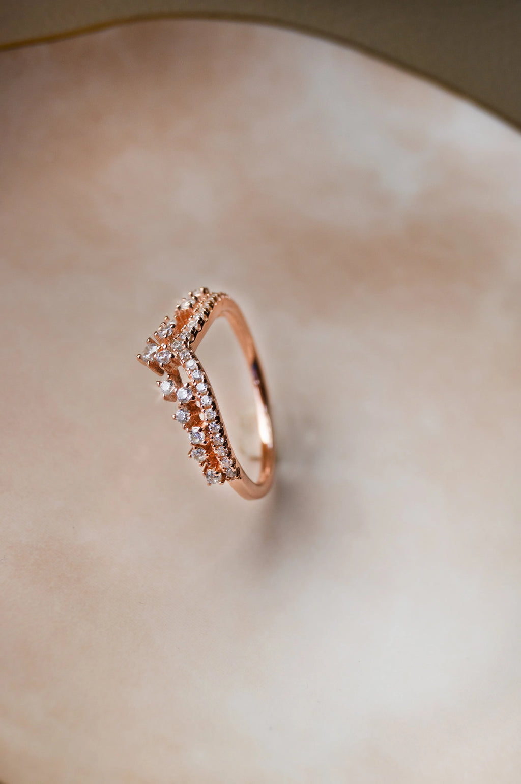 Fairy Crown Rose Gold Plated Sterling Silver Ring