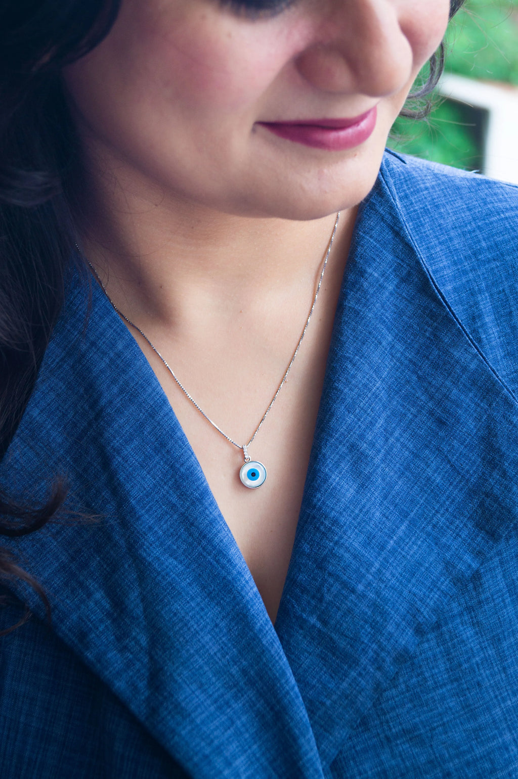 Evergreen Evil Eye Rose Gold Plated Sterling Silver Pendant