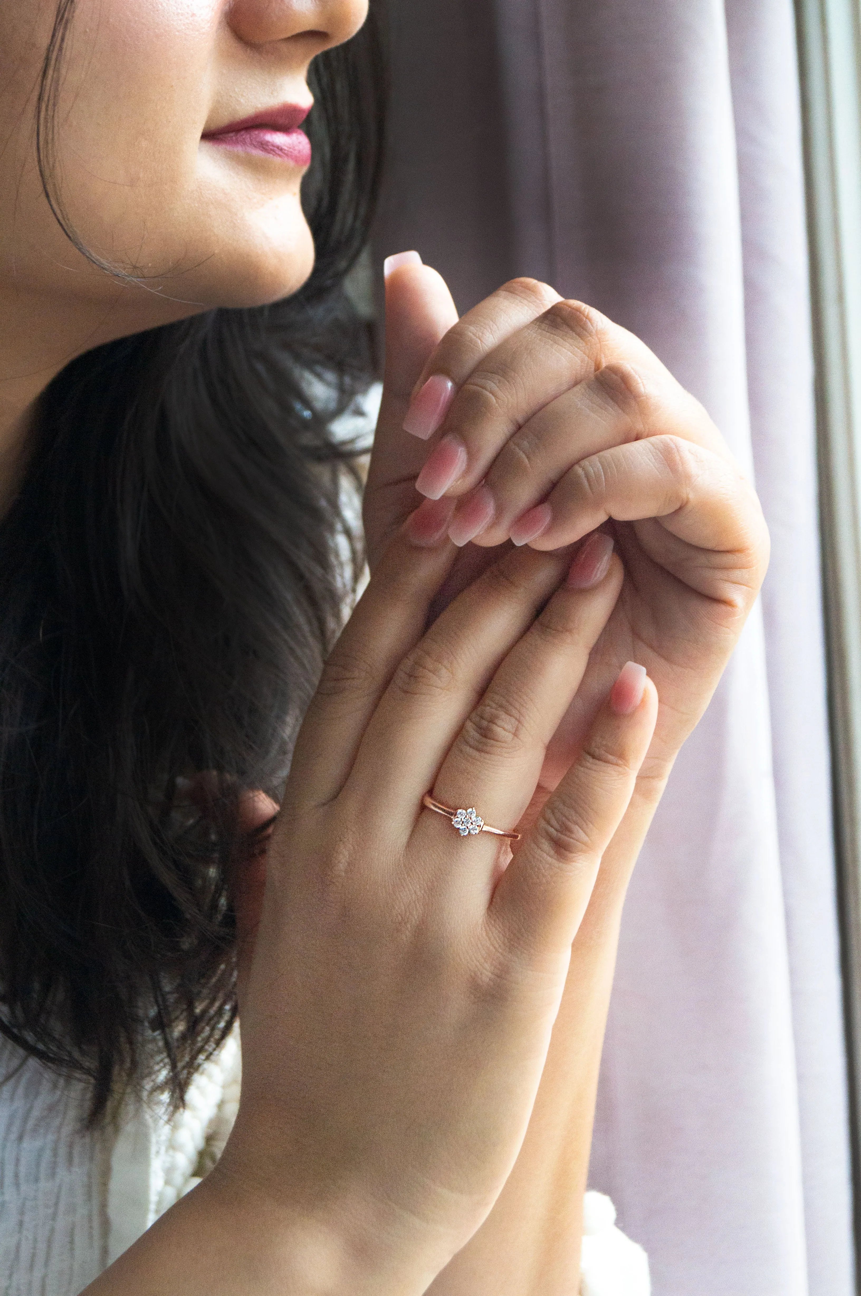 Happy Bloom Rose Gold Plated Sterling Silver Adjustable Ring