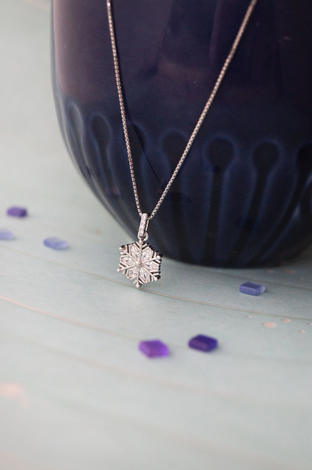 Snow Flake Sterling Silver Pendant Set