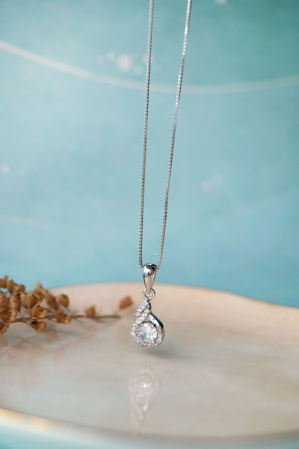 Stellar Solitaire Rose Gold Plated Sterling Silver Pendant Set