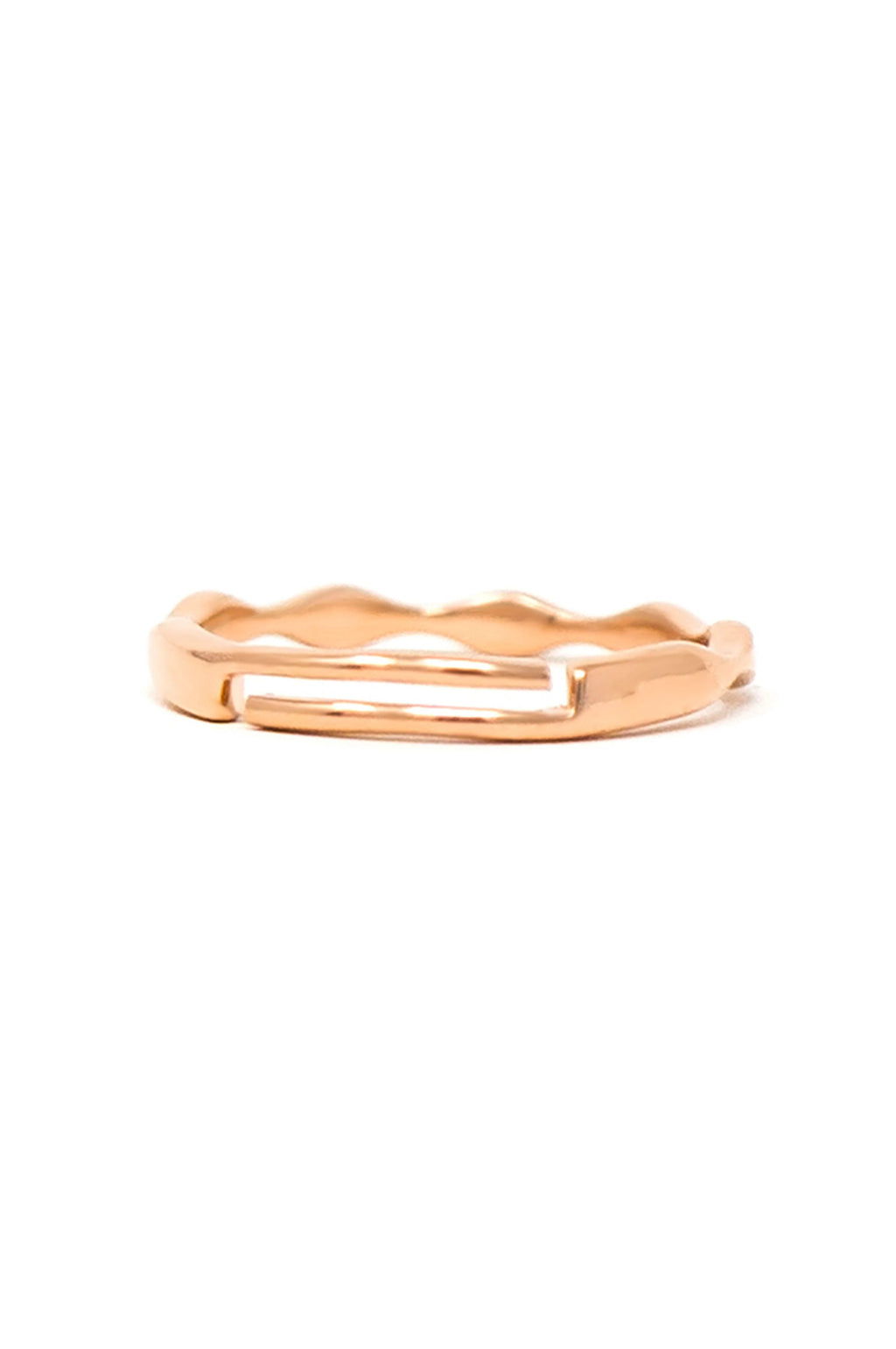 Pretty Wave Gold Plated Sterling Silver Adjustable Ring