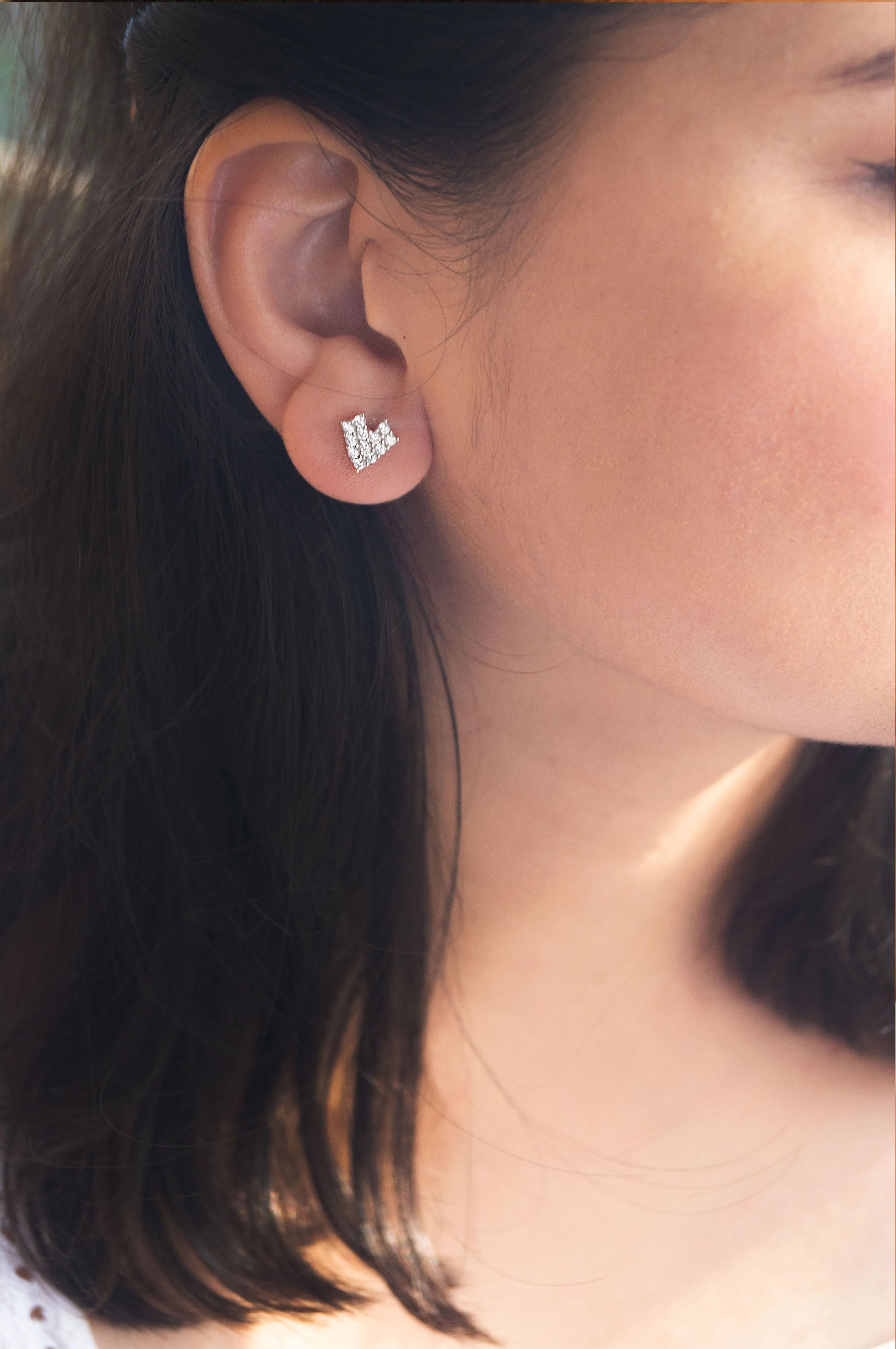 8 bit Heart Sterling Silver Earrings