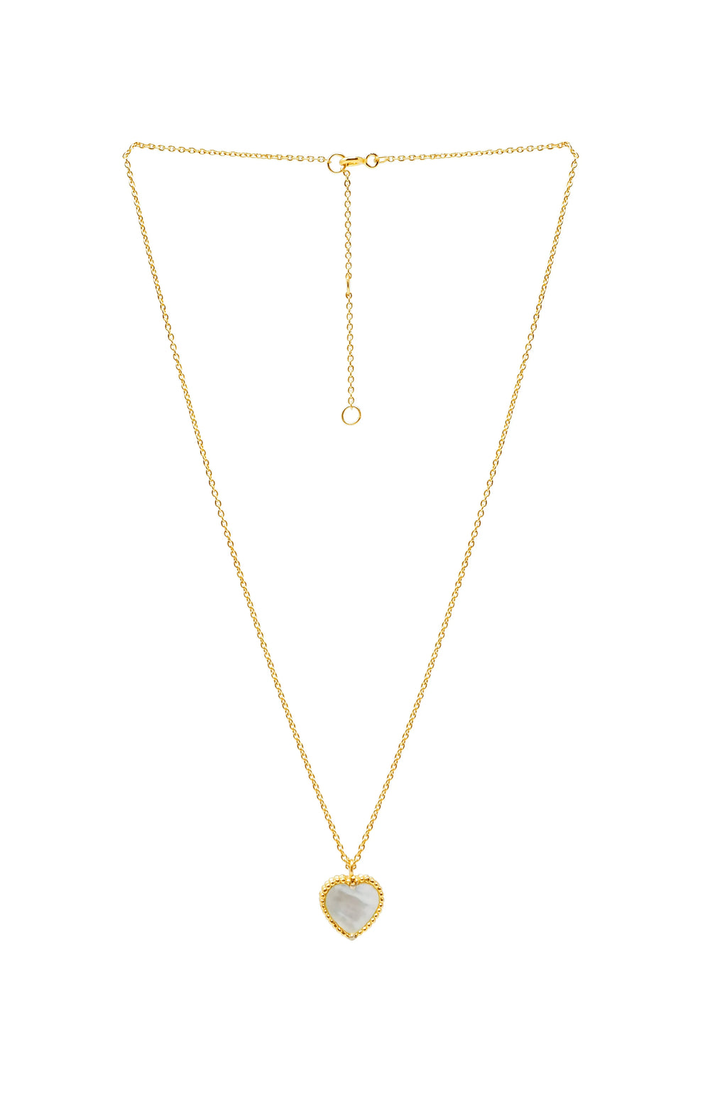 Sweet Heart Mother Of Pearl Rose Gold Plated Sterling Silver Necklace