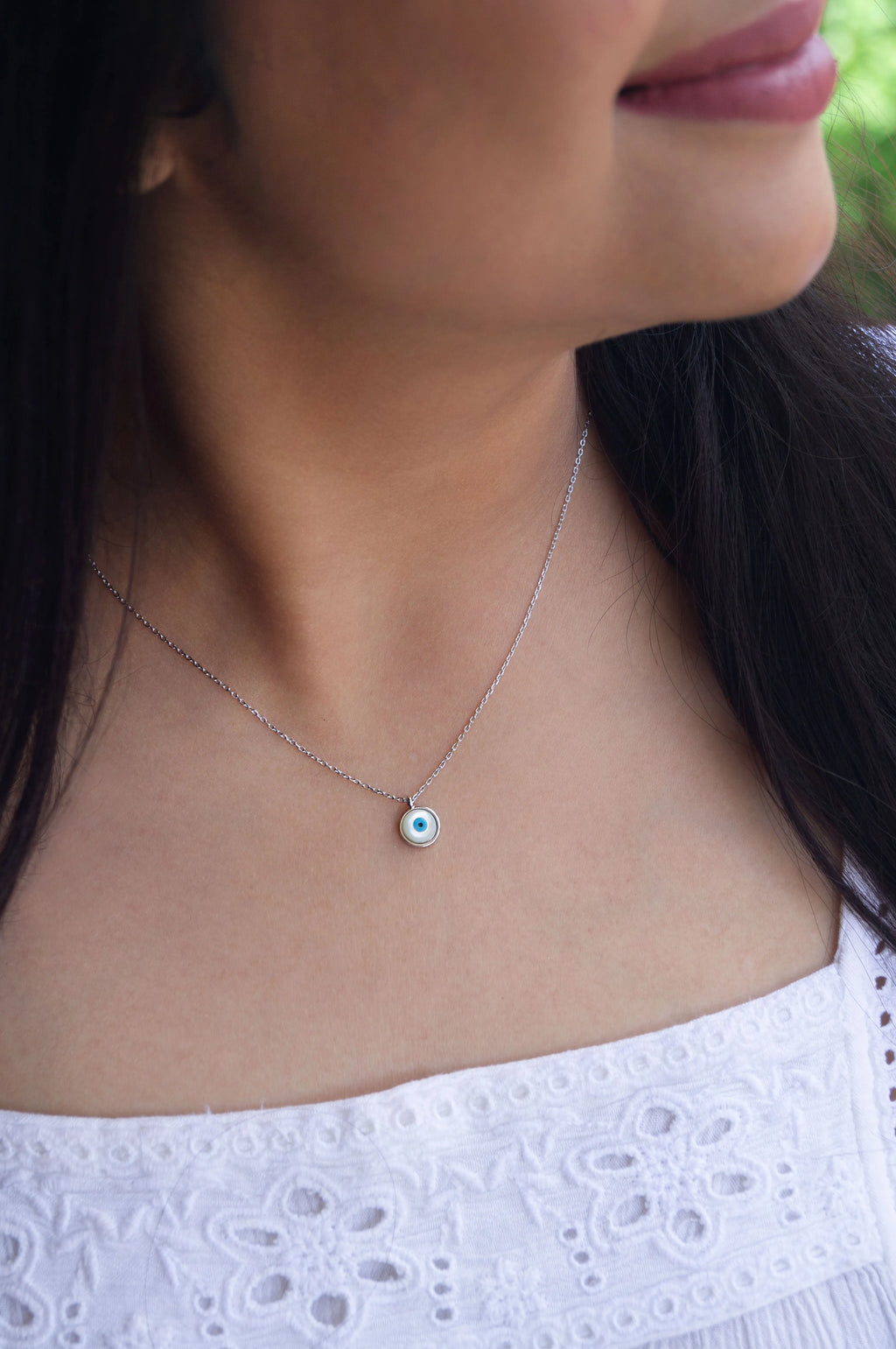 Petite Classic Evil Eye Rose Gold Plated Sterling Silver Chain Necklace