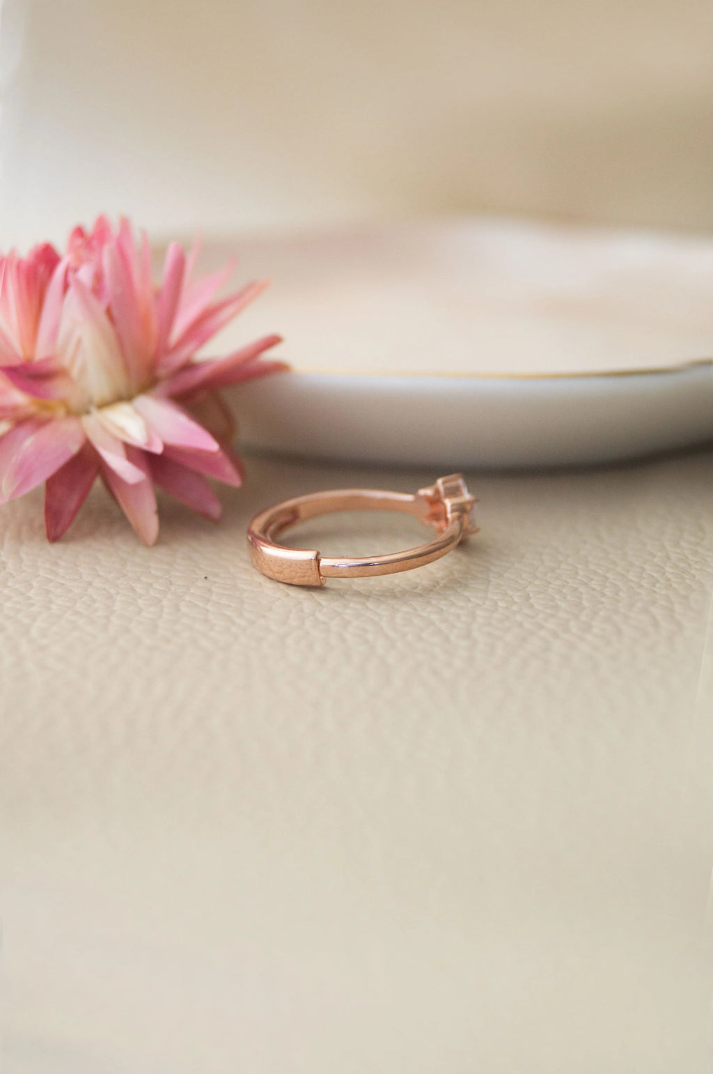 Happy Bloom Rose Gold Plated Sterling Silver Adjustable Ring