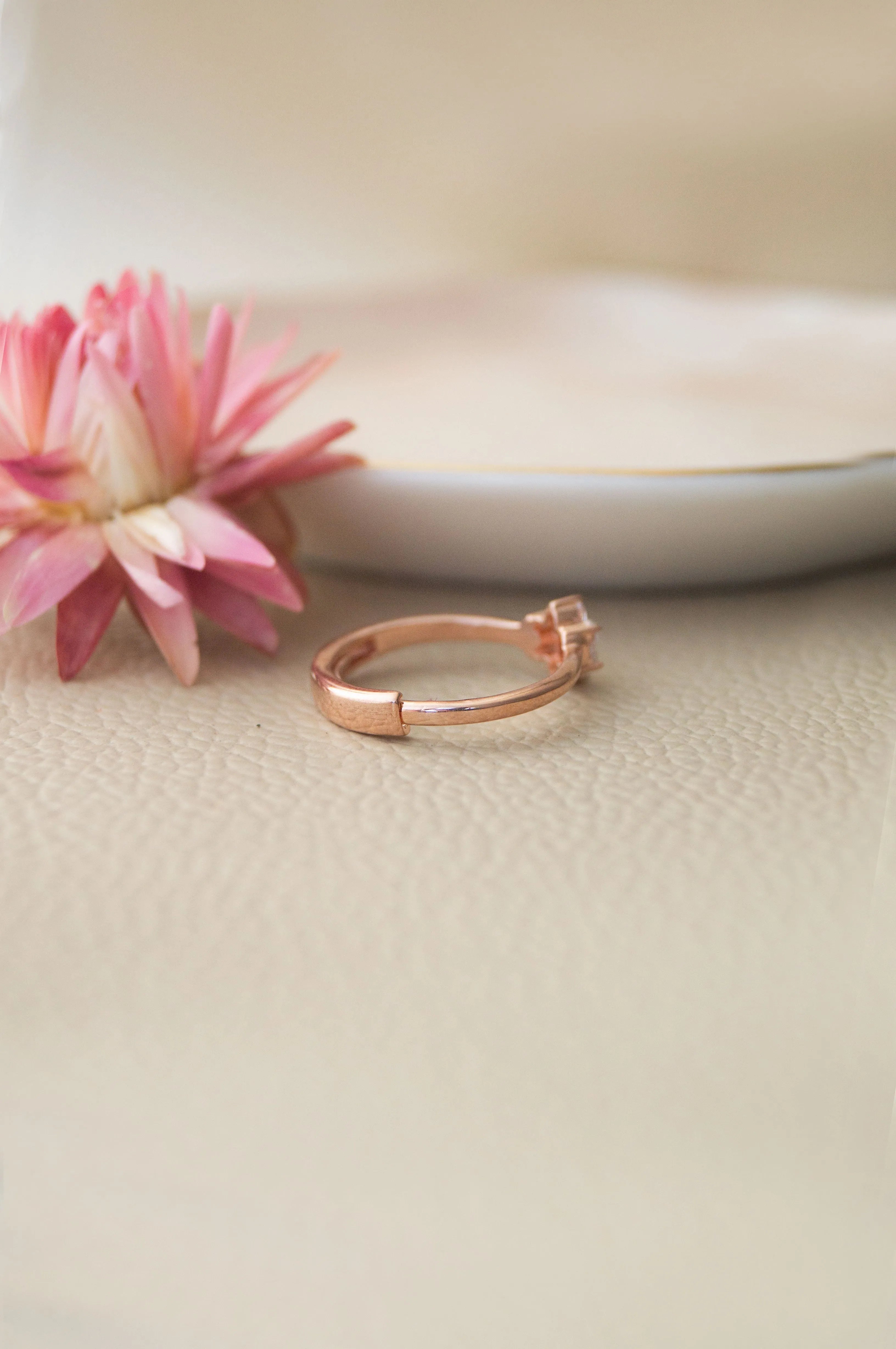Happy Bloom Rose Gold Plated Sterling Silver Adjustable Ring