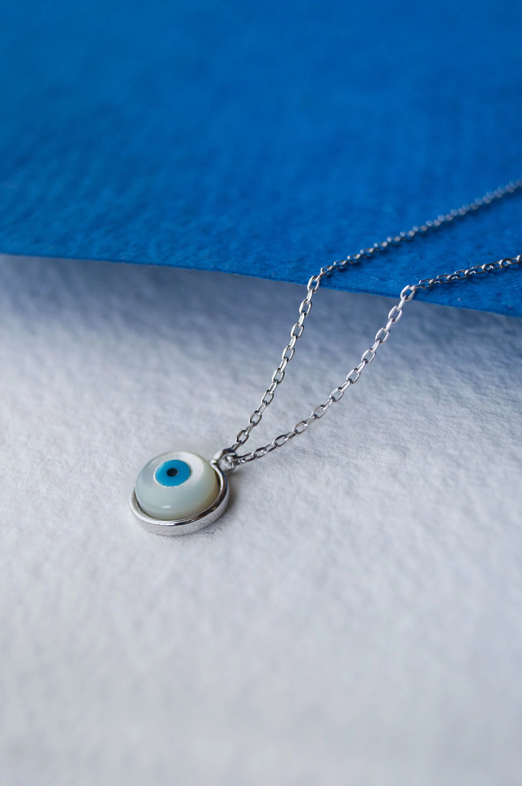 Petite Classic Evil Eye Sterling Silver Chain Necklace