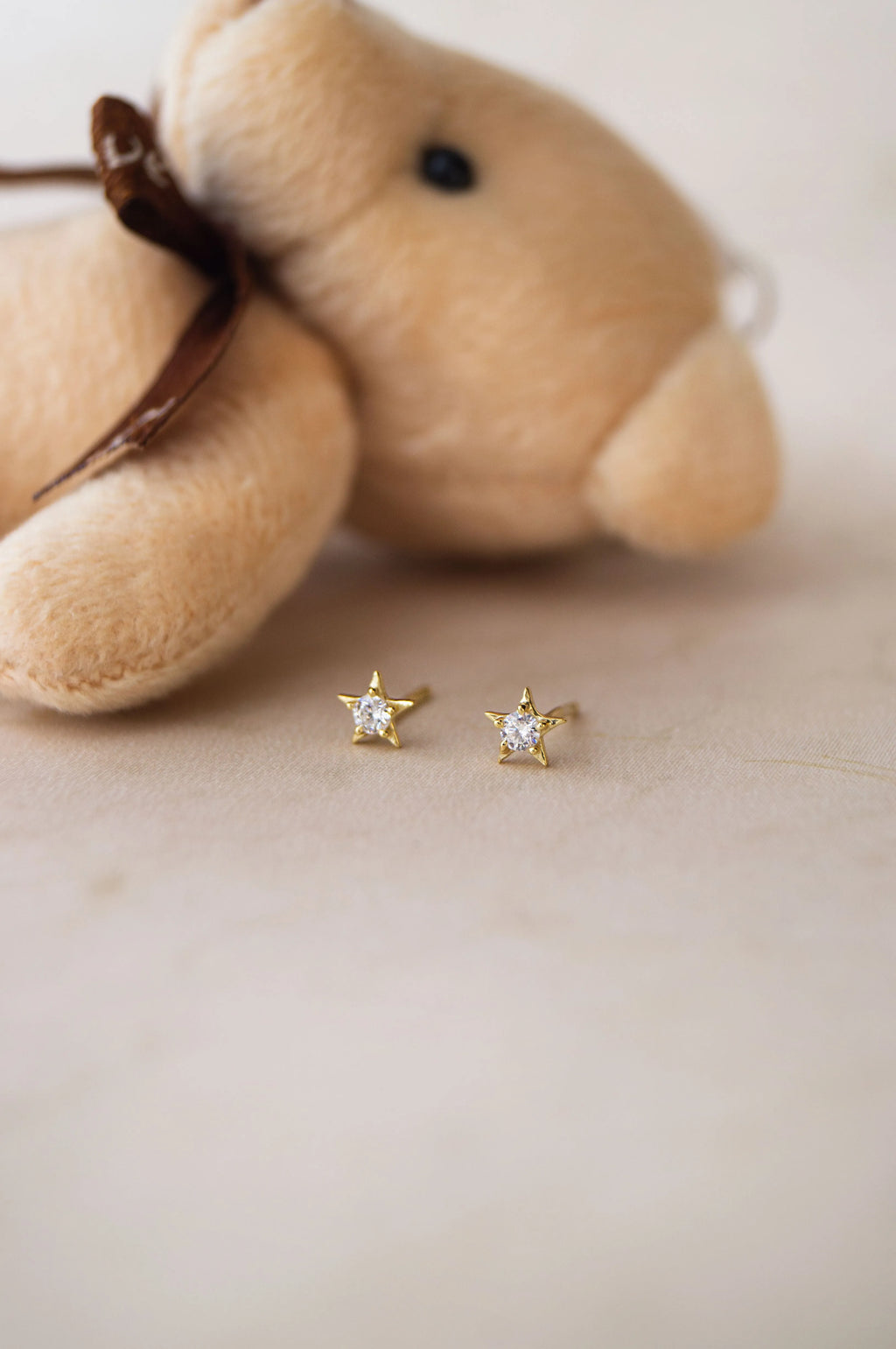 Star Twinkle Rose Gold Plated Sterling Silver Stud Earrings