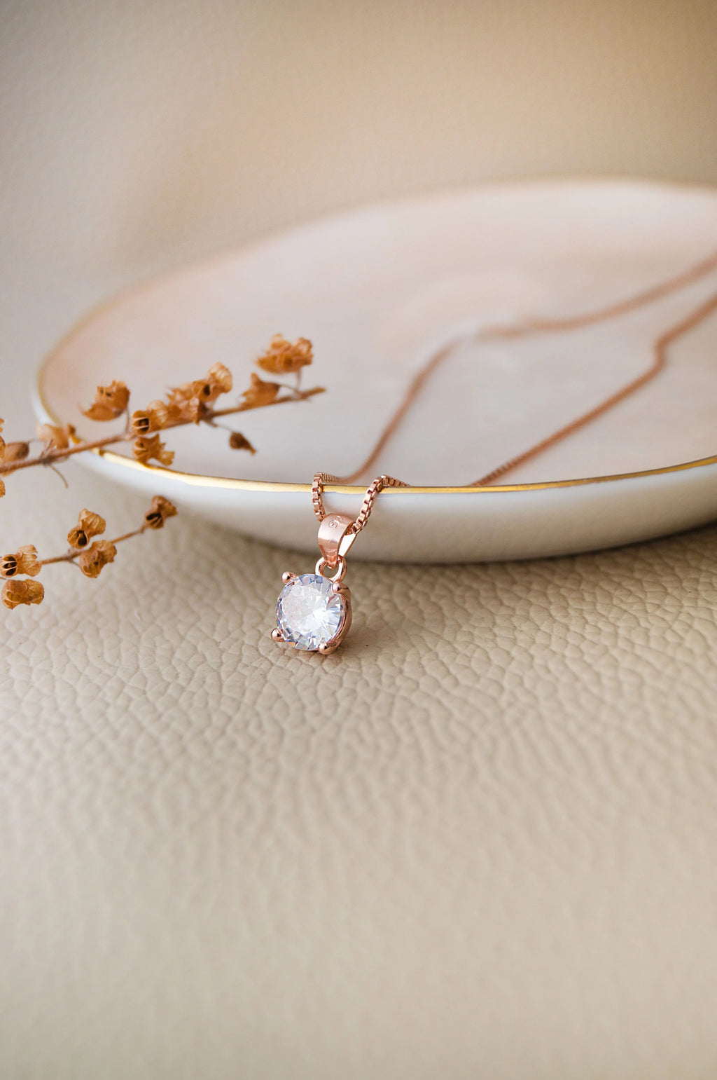 Classic Solitaire Sterling Silver Pendant